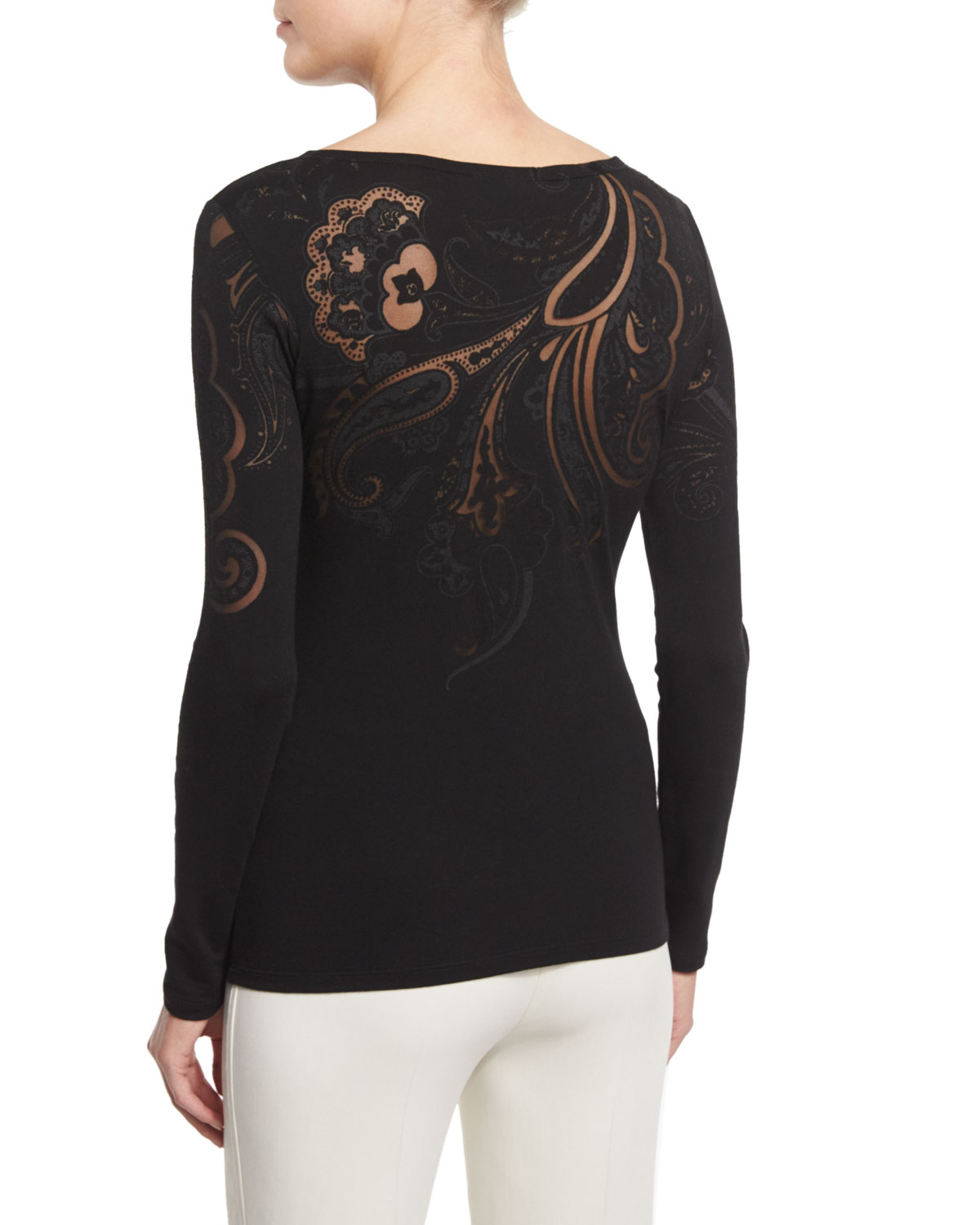 Long-Sleeve Tattoo T-Shirt, Black