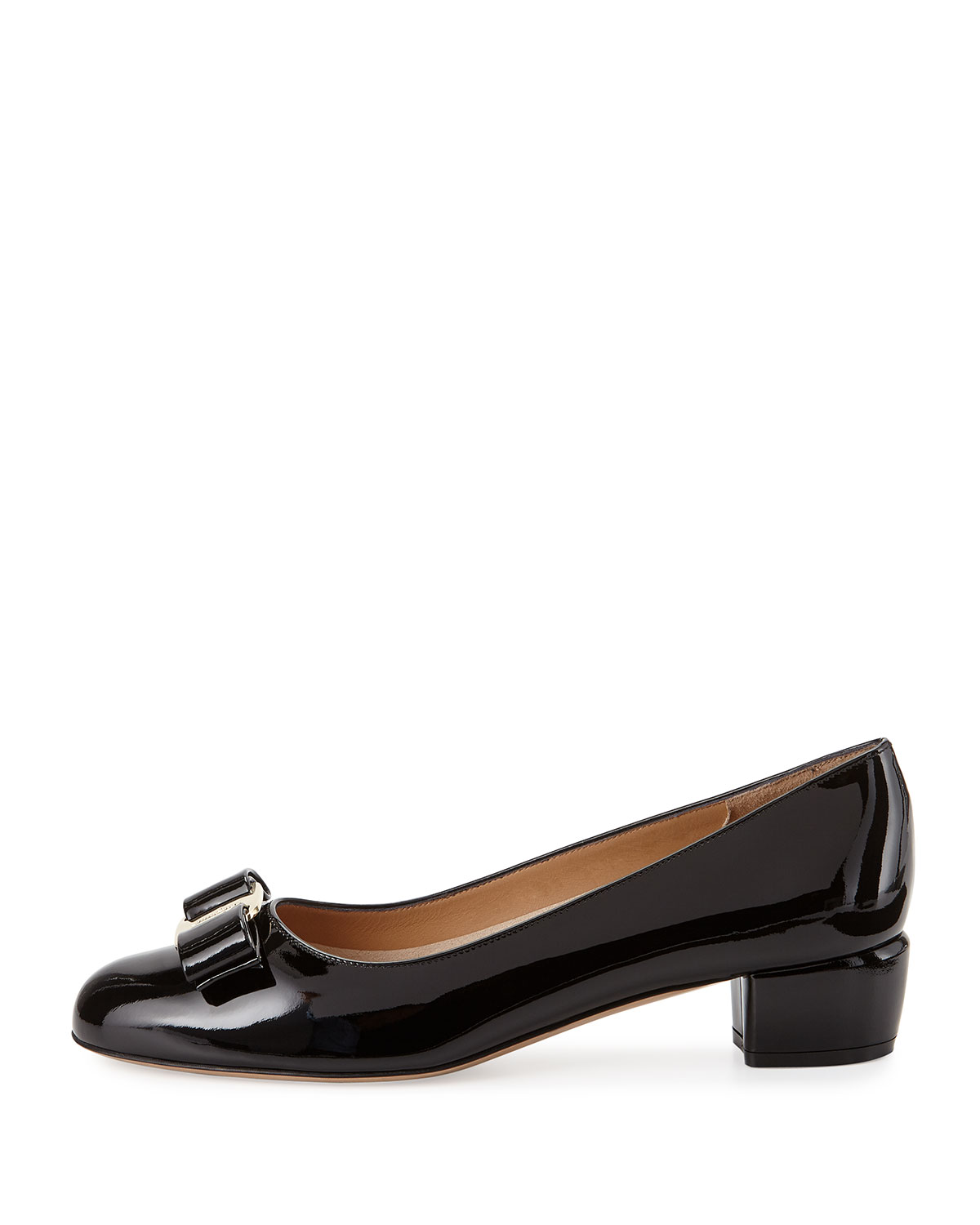 Vara Bow Patent-Leather Pump, Nero