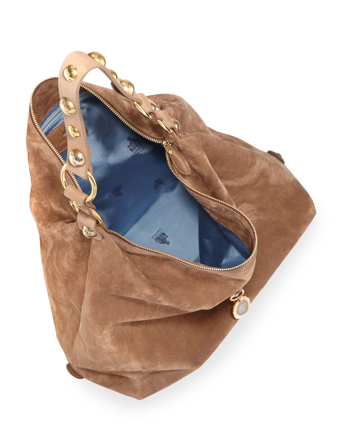 large nubuck hobo bag, dark beige