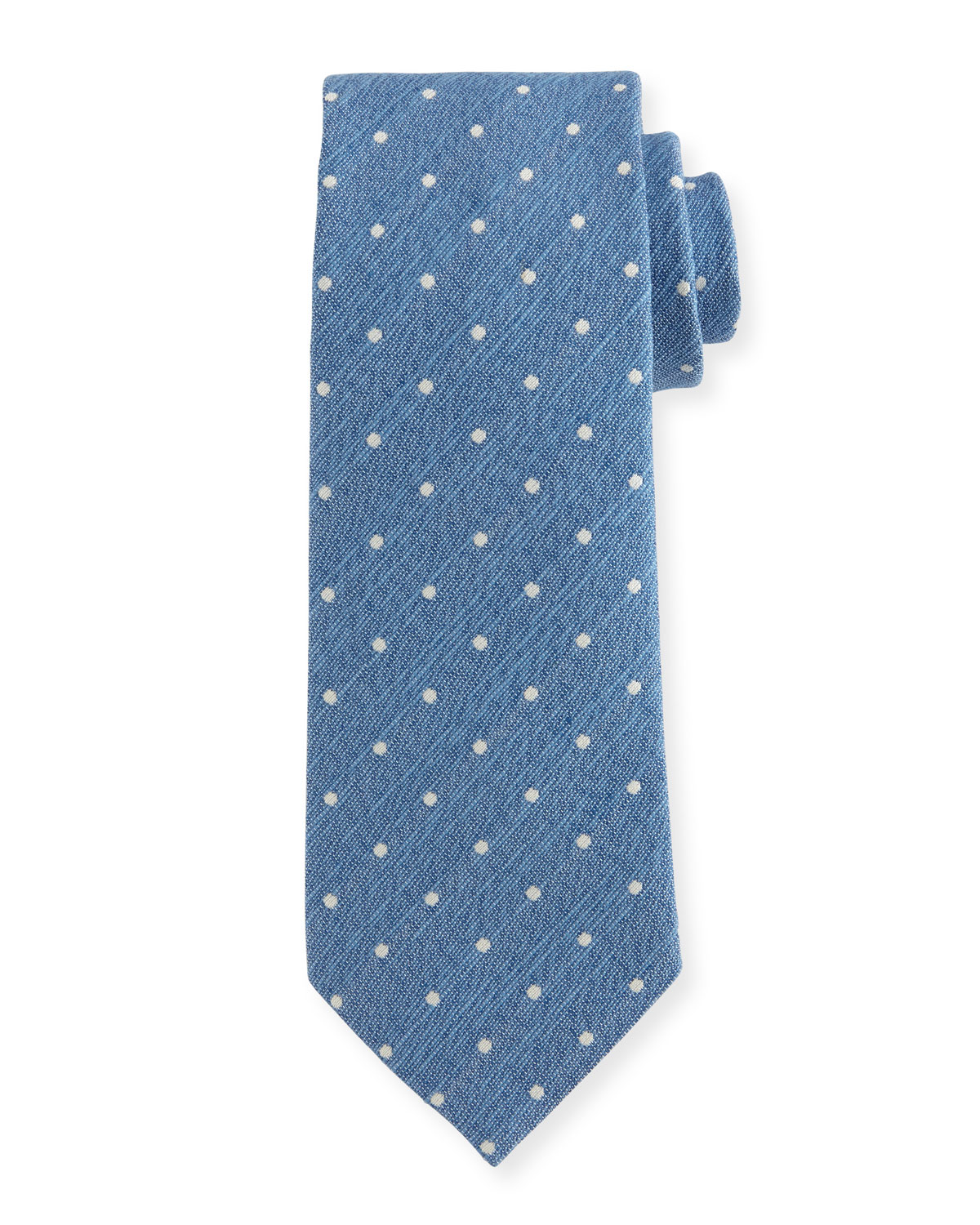 Textured Dot-Print Silk Tie