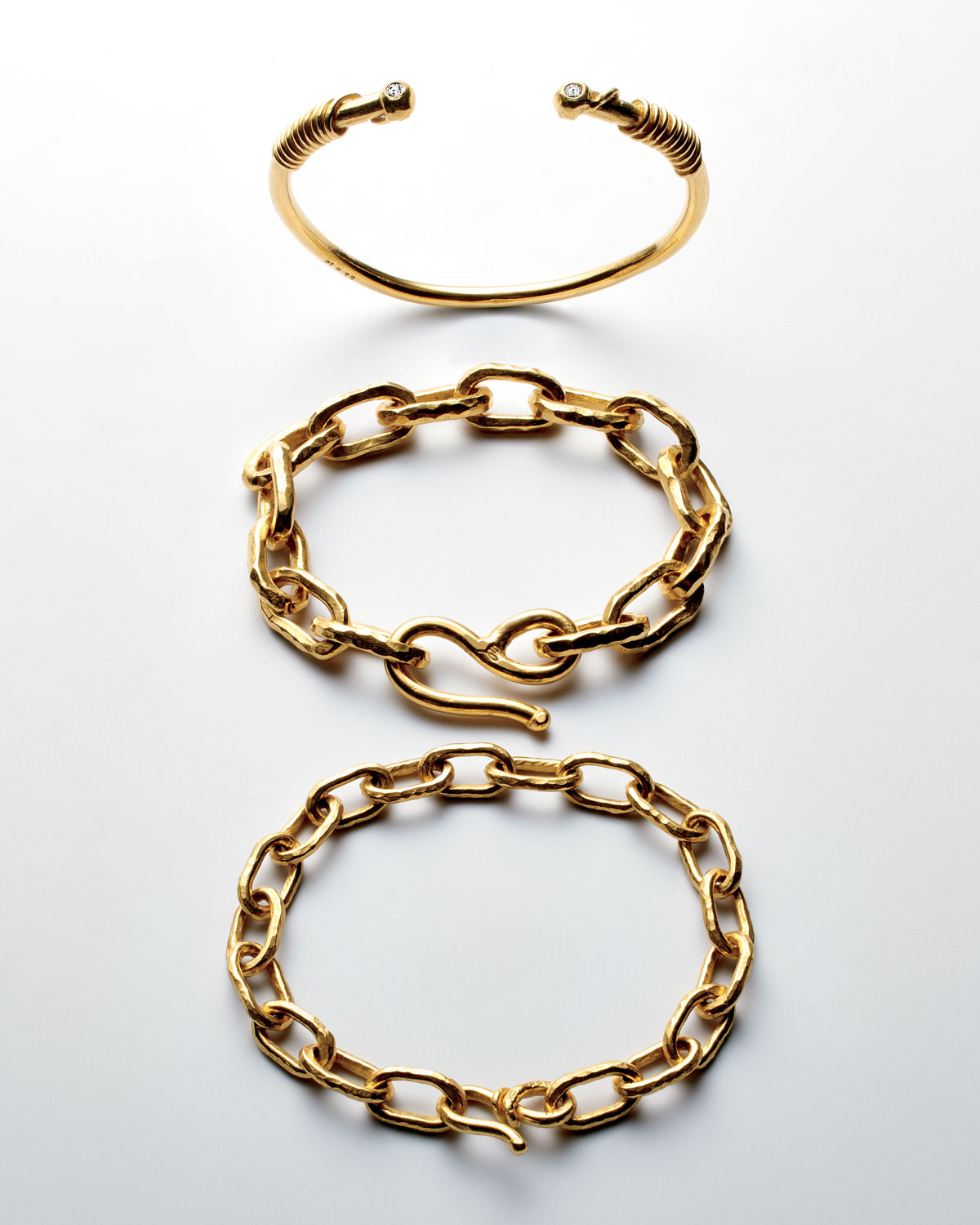 Cadene 20 22K Yellow Gold Wide Link Bracelet