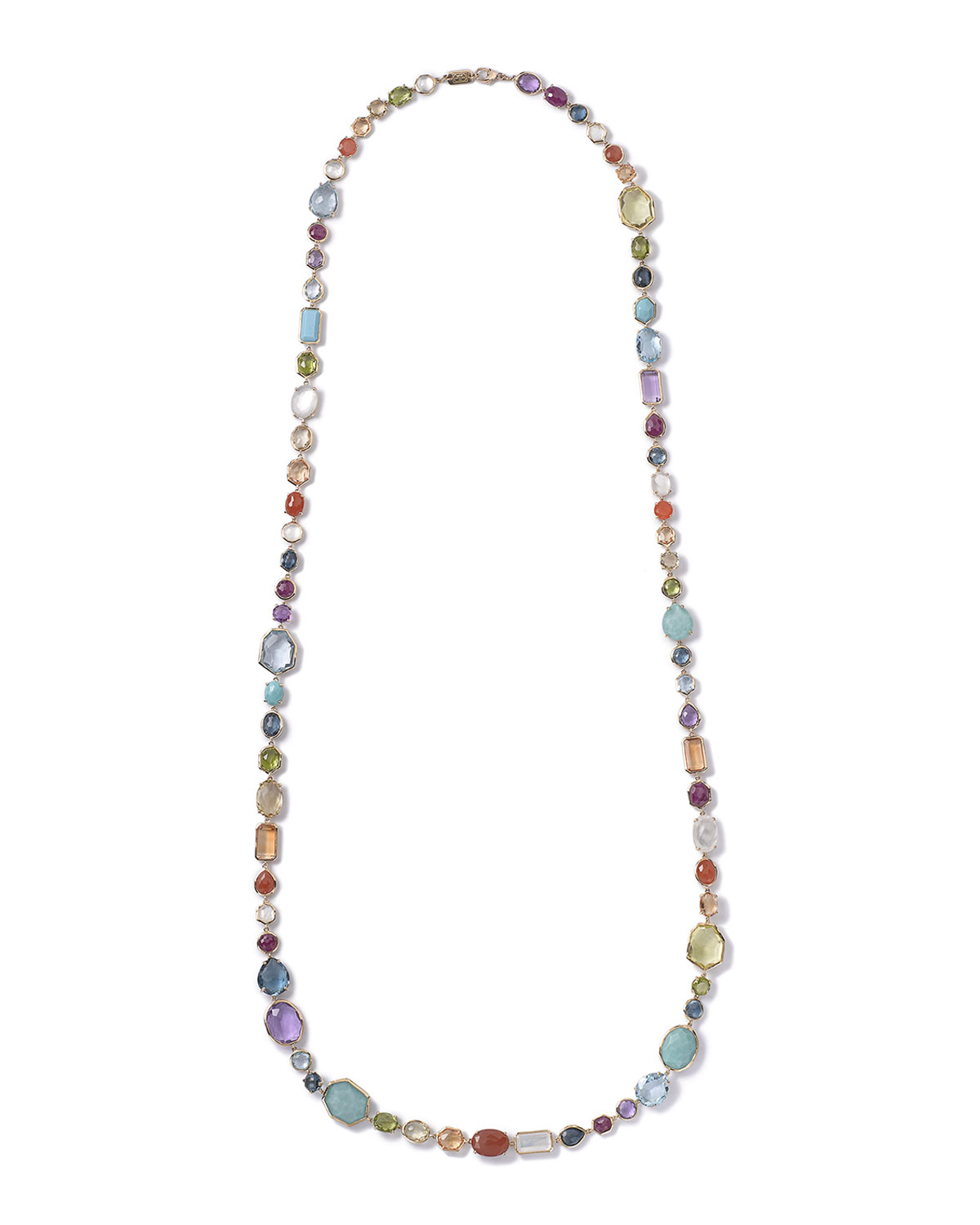 Multi-Stone Single-Strand Necklace in Summer Rainbow