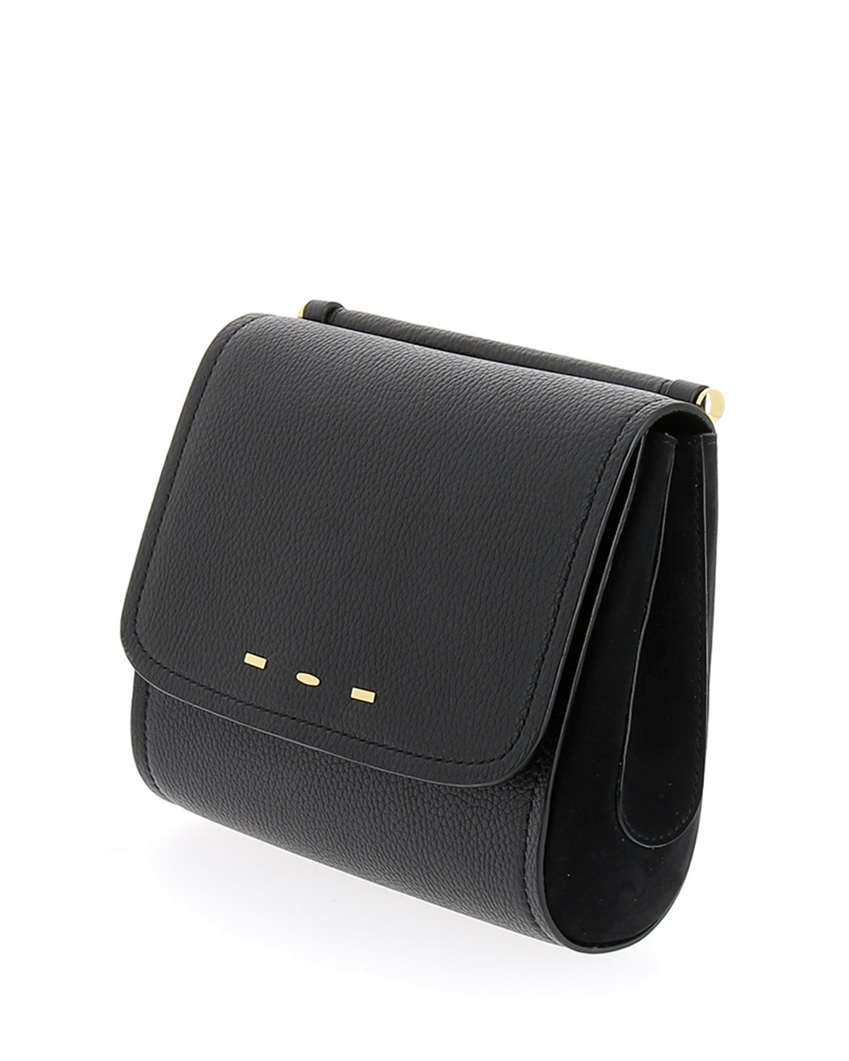 Sabrina Calfskin Saddle Bag, Black