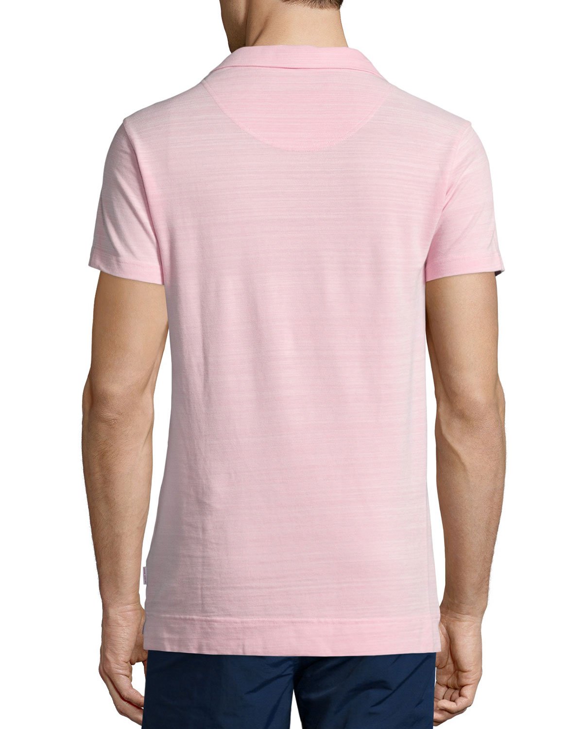 Felix Johnny-Collar Polo Shirt, Pink