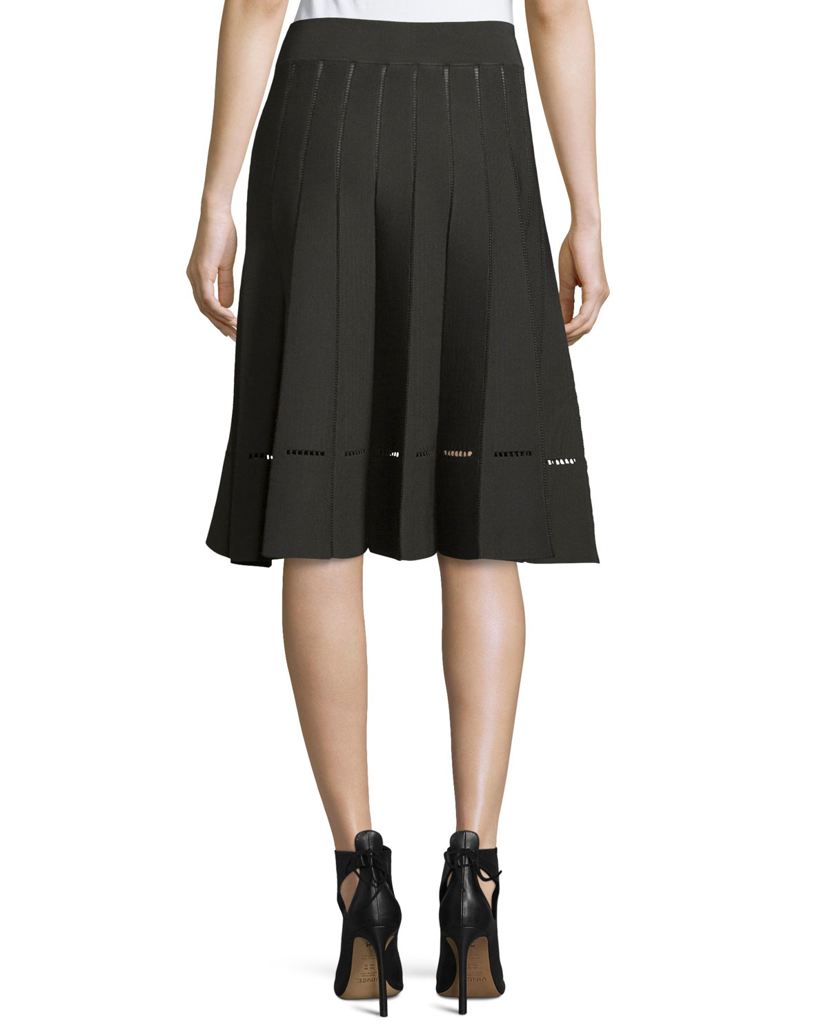 Nicole Pleated A-Line Skirt, Moss