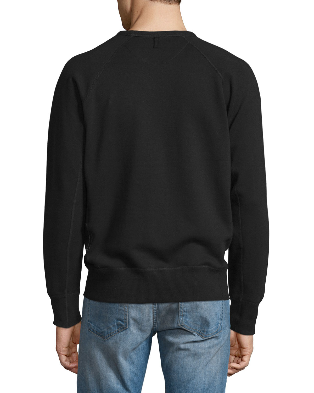 Aviator Chest Pocket Sweatshirt, Black