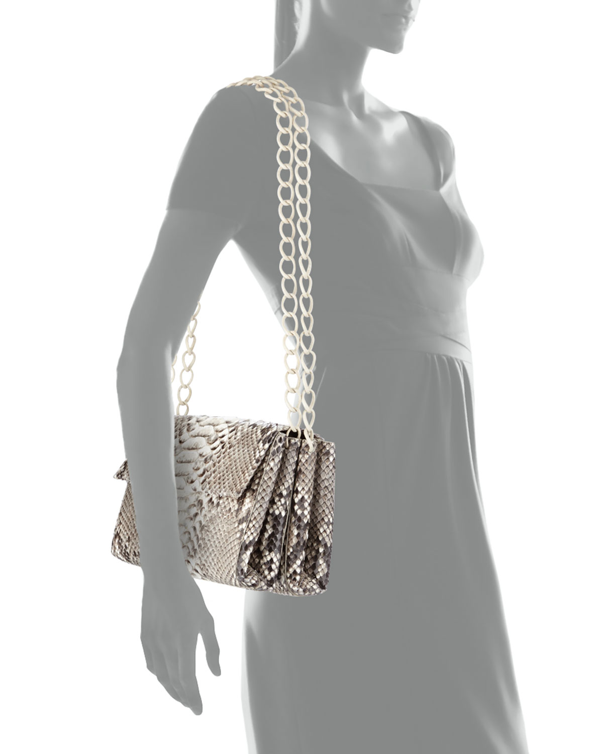 Crocodile/Python Small Chain-Strap Bag