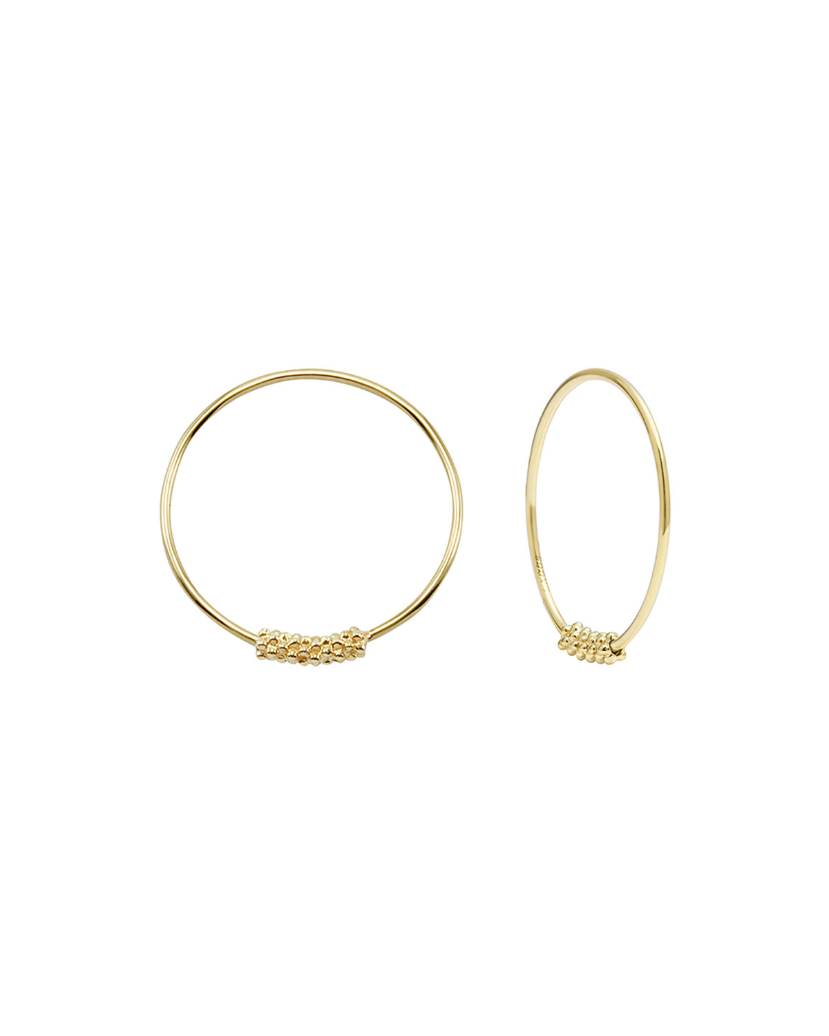 18k Caviar-Closure Hoop Earrings, 20mm