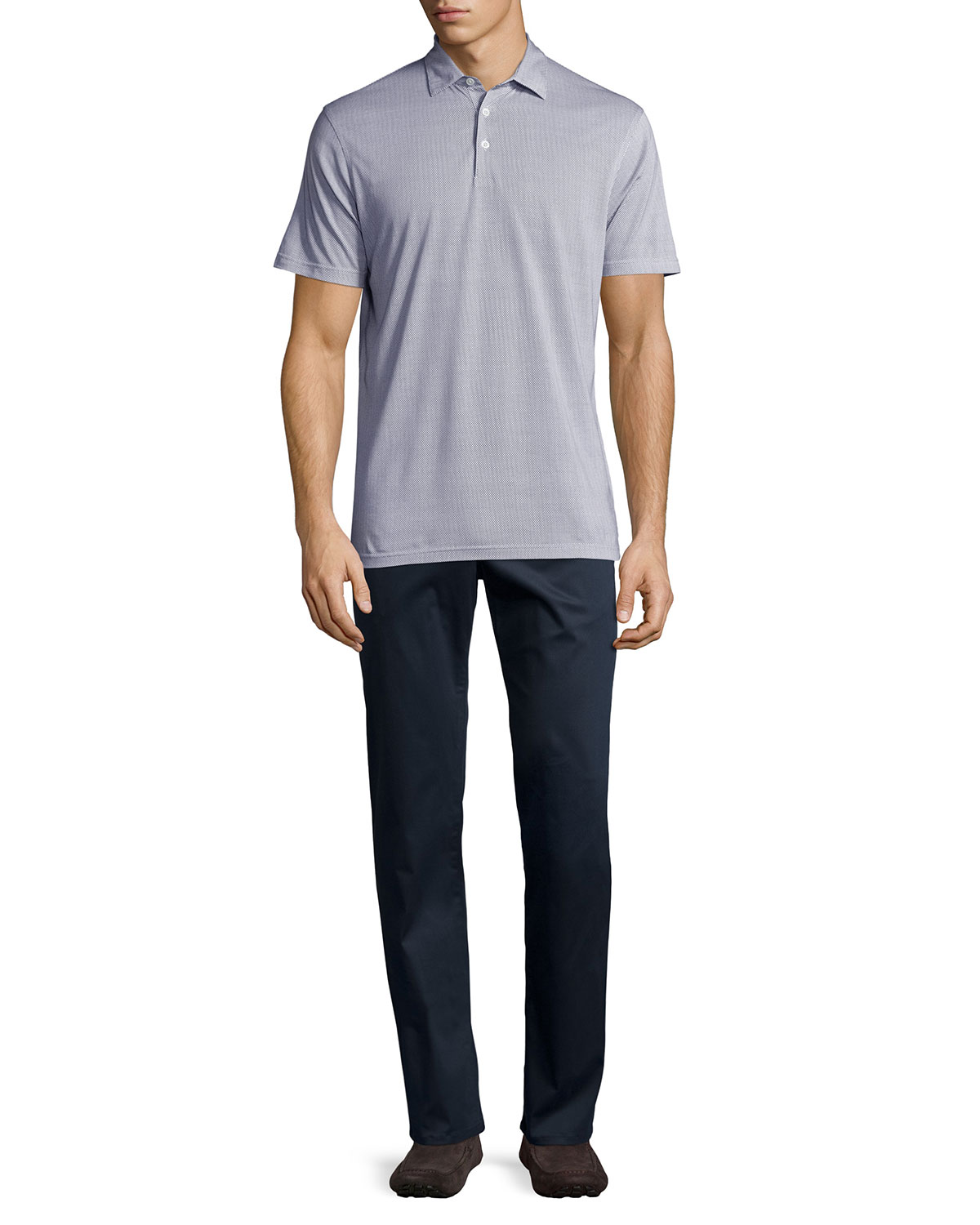 Pin-Dot Polo Shirt, Barchetta Blue