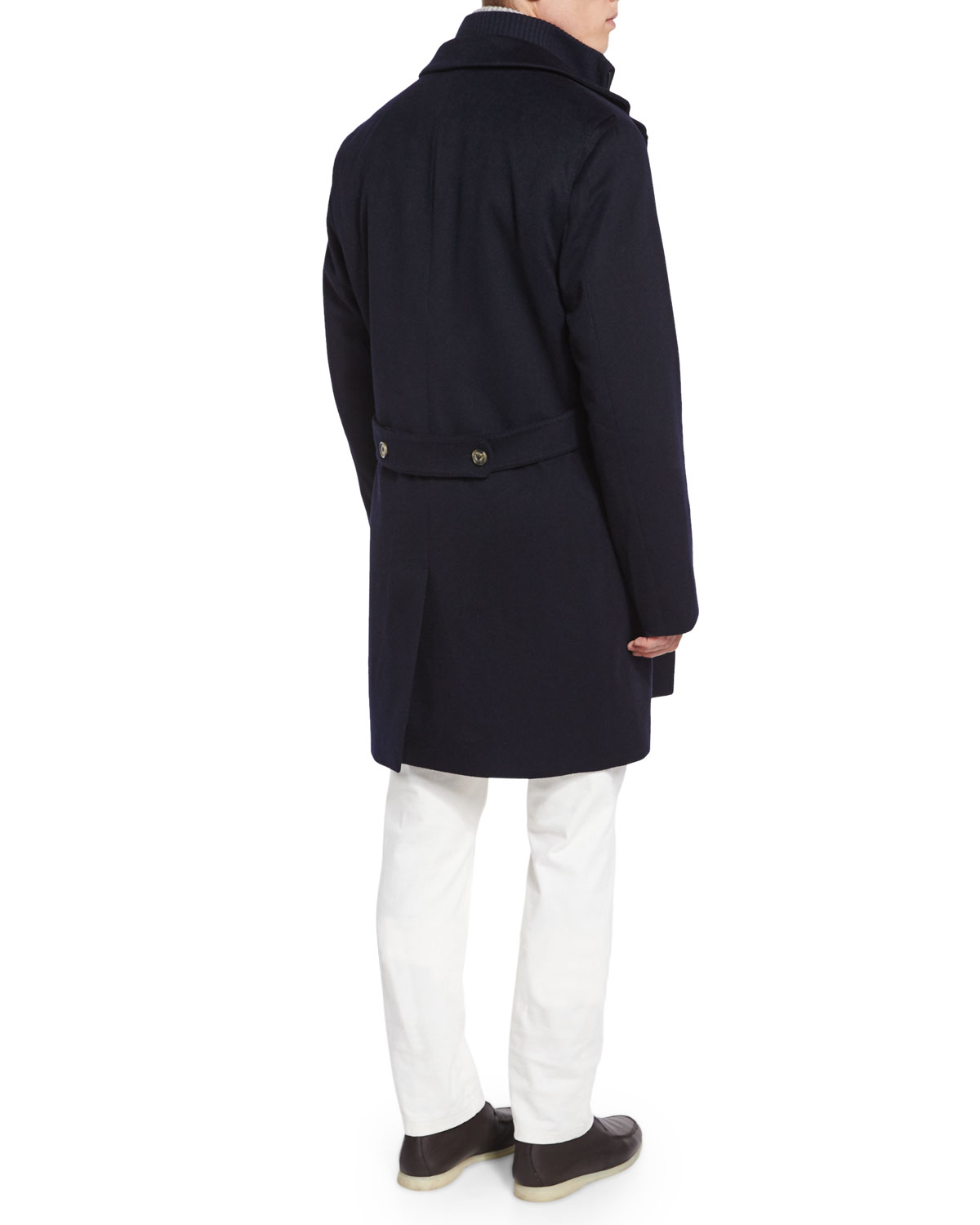 Martingala Cashmere Storm System Coat, Navy