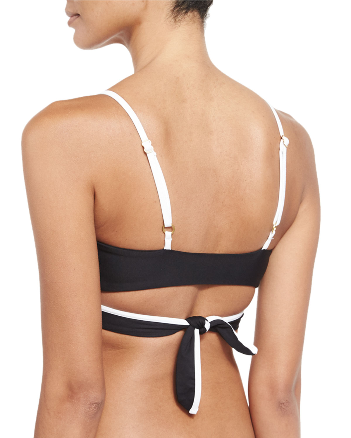 Domino Piped Wrap-Around Swim Top