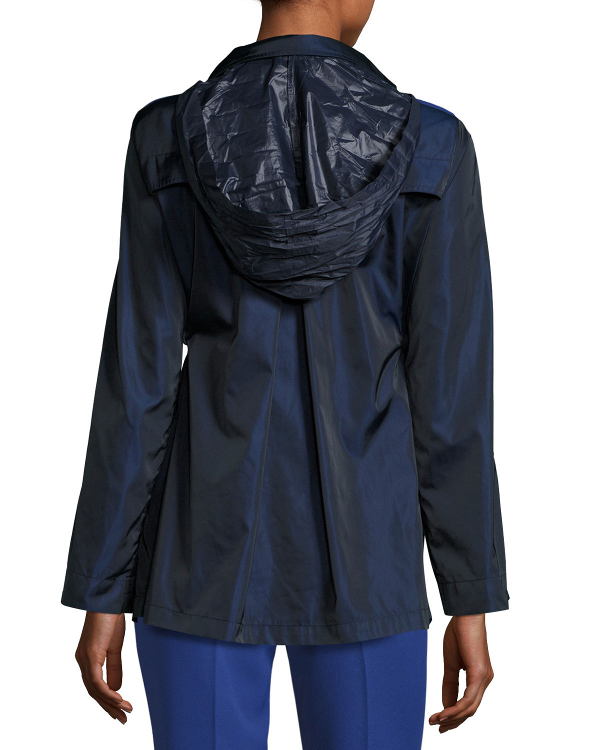 Bicolor Nylon Anorak Jacket, Navy/Blue Violet