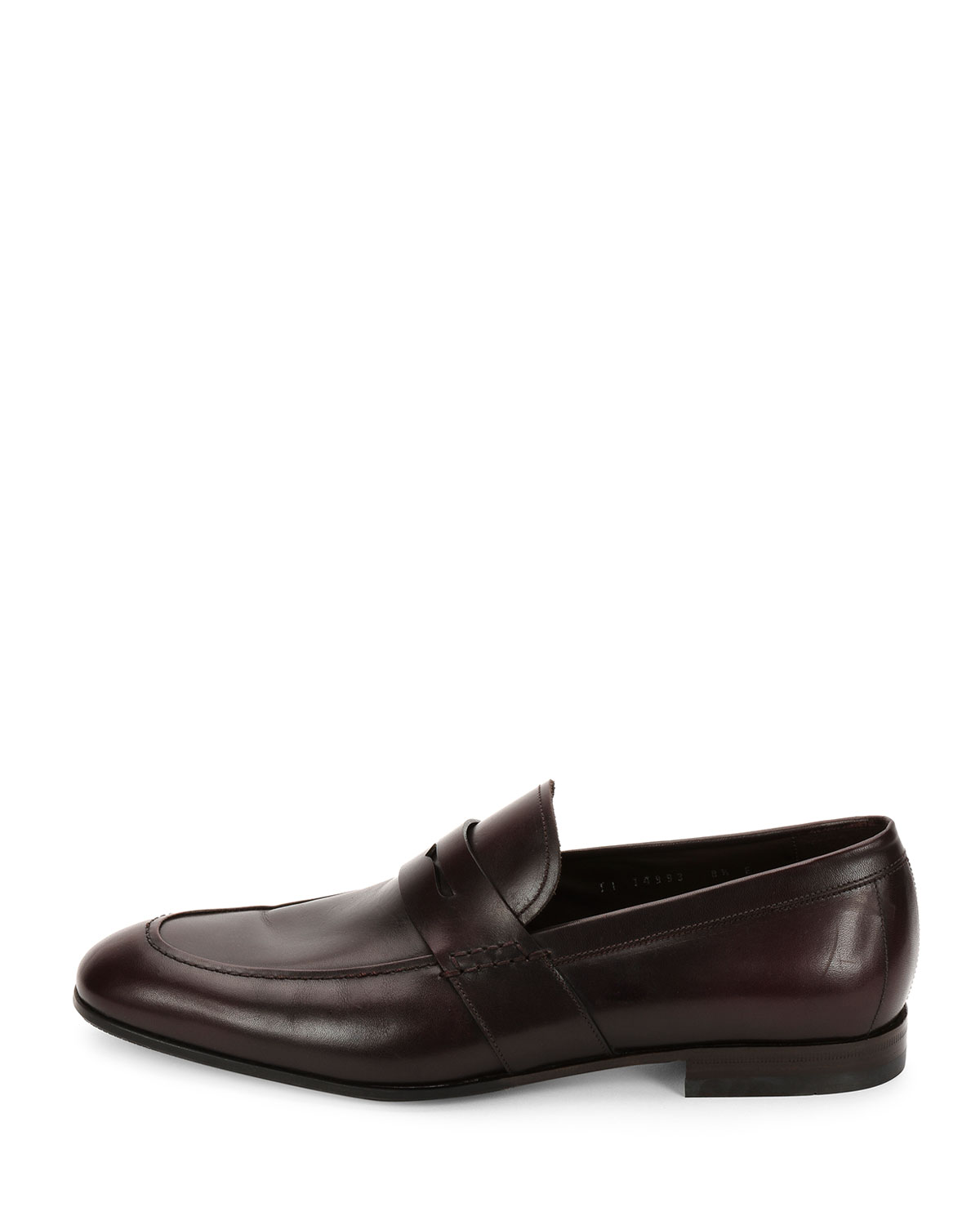 Gaudo Calfskin Penny Loafer, Wine