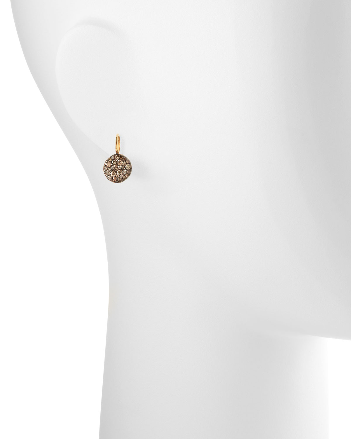 Sabbia Brown Pave Diamond Earrings, 0.78 TCW