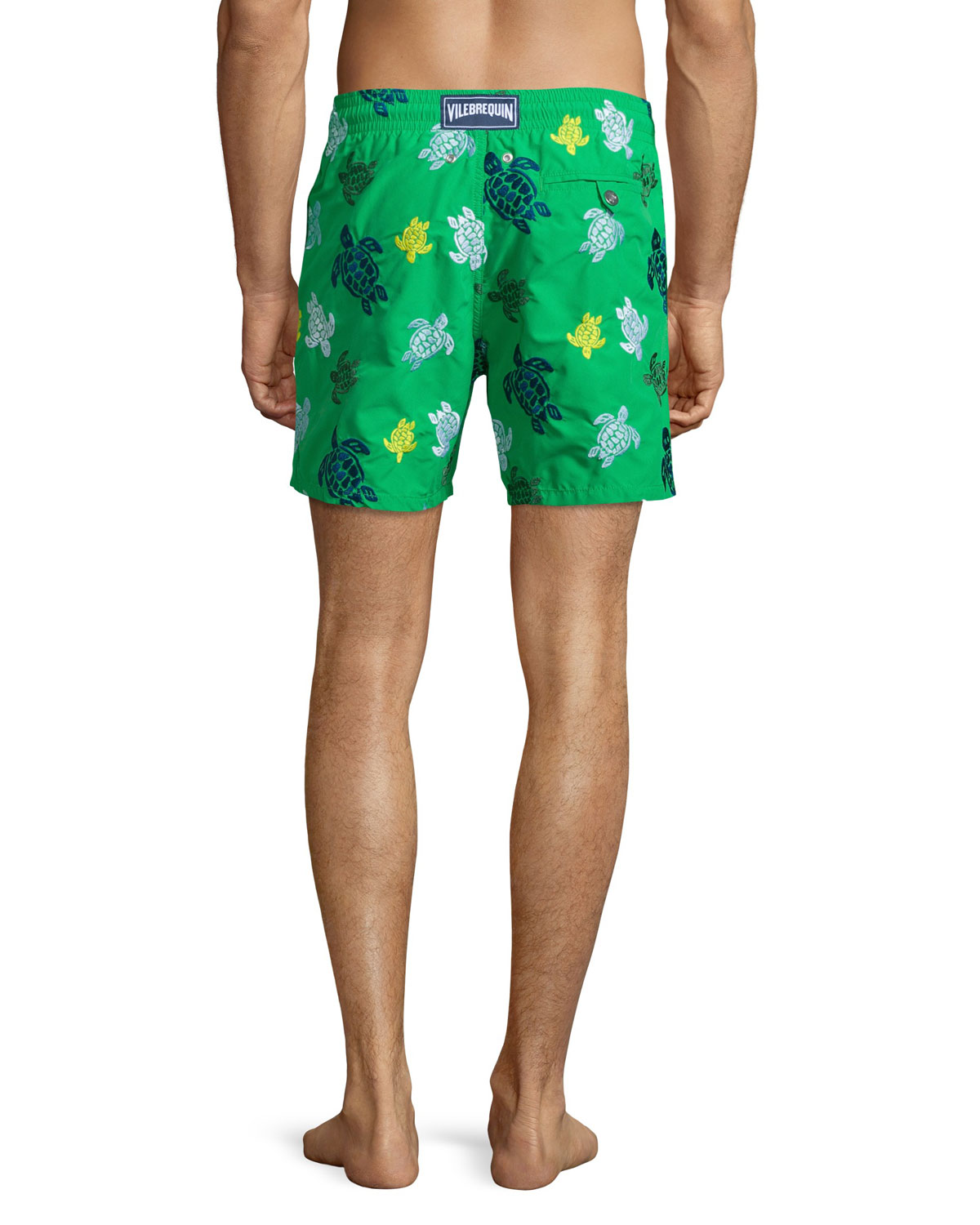 Mistral Turtle-Print Swim Trunks, Green