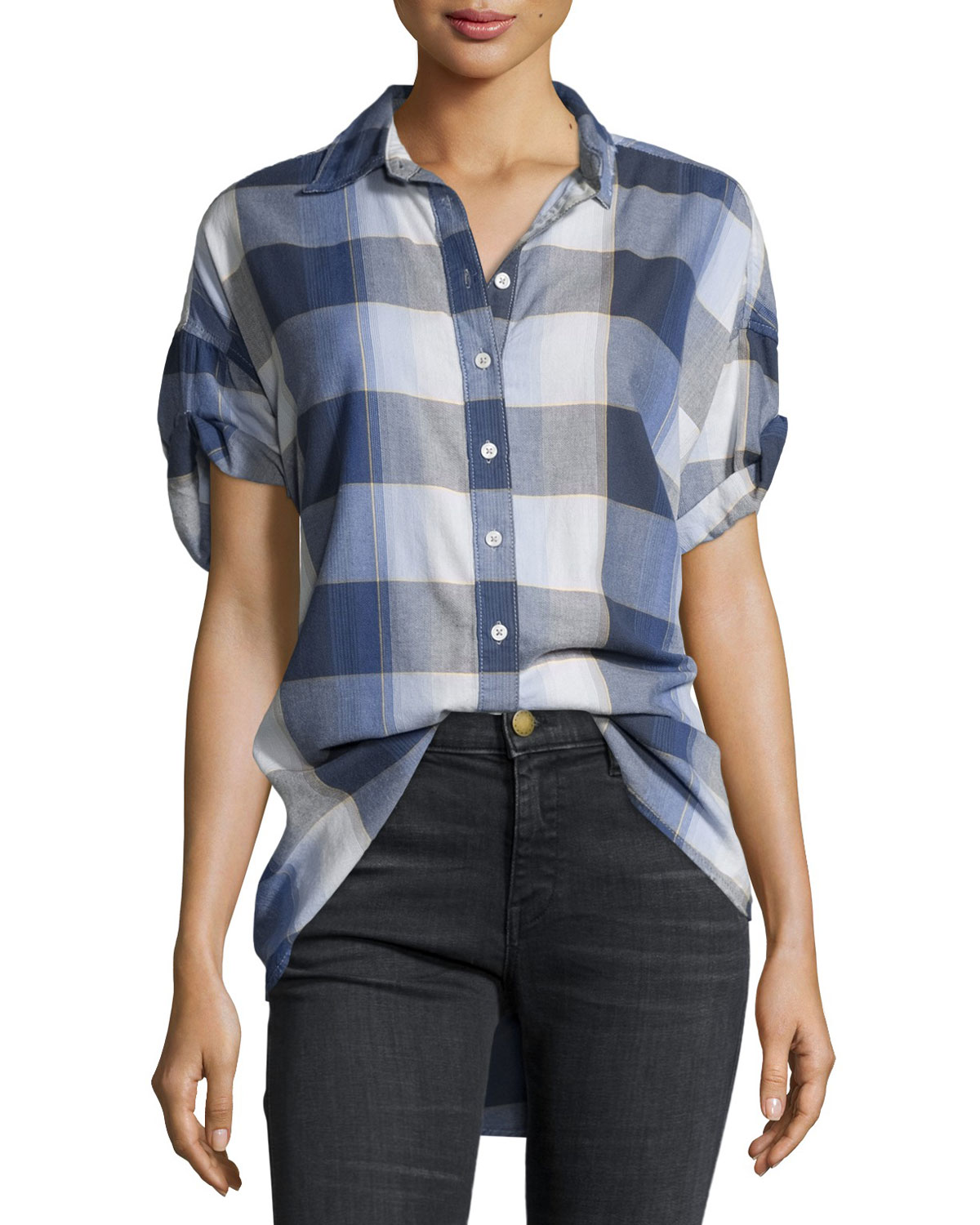 The Big Roll-Sleeve Shirt, Picnic Plaid