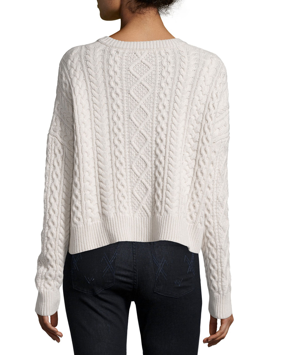 Cropped Boxy Fisherman Crewneck Sweater