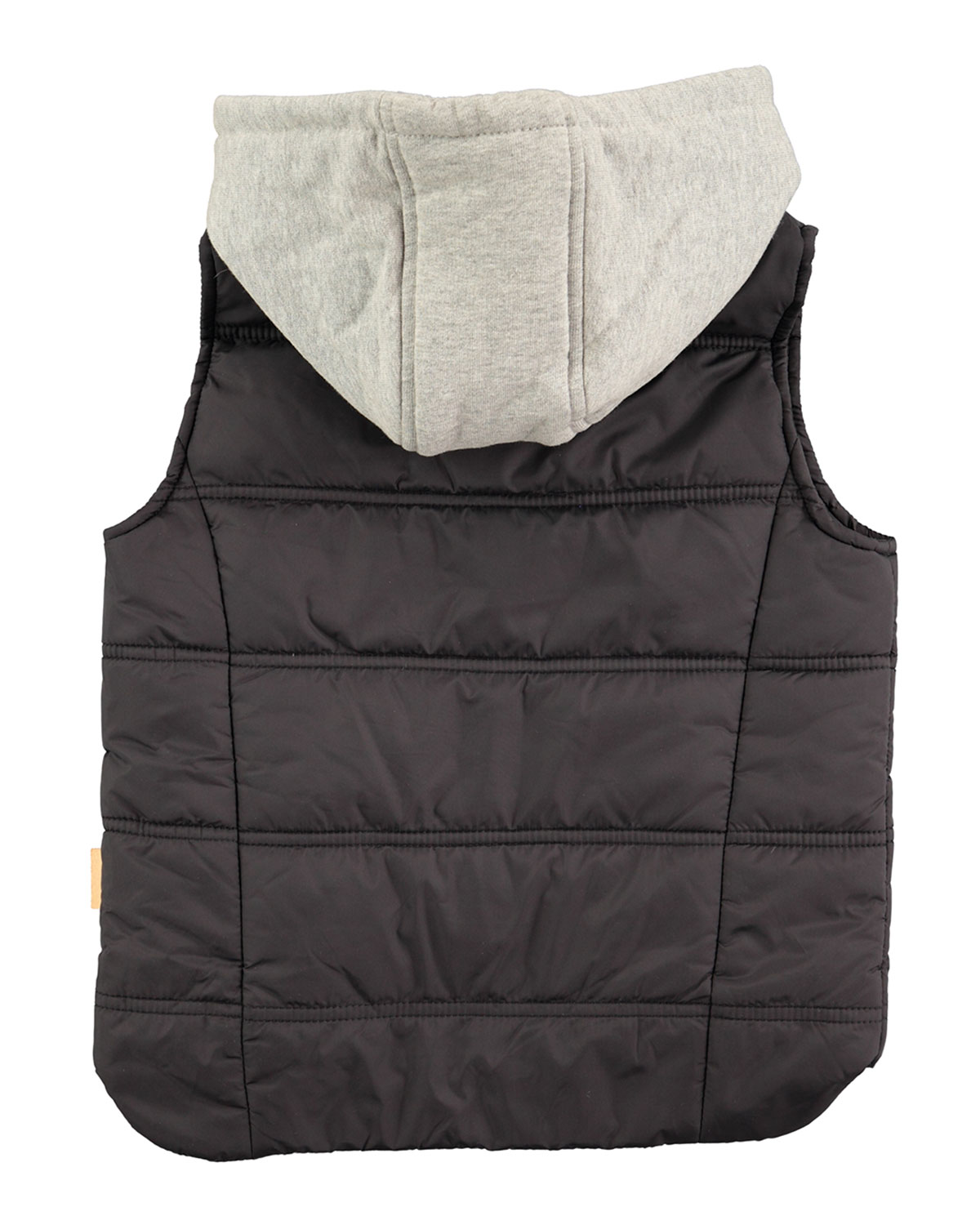 Poul Hooded Quilted Utility Vest, Black, Size 3T-12