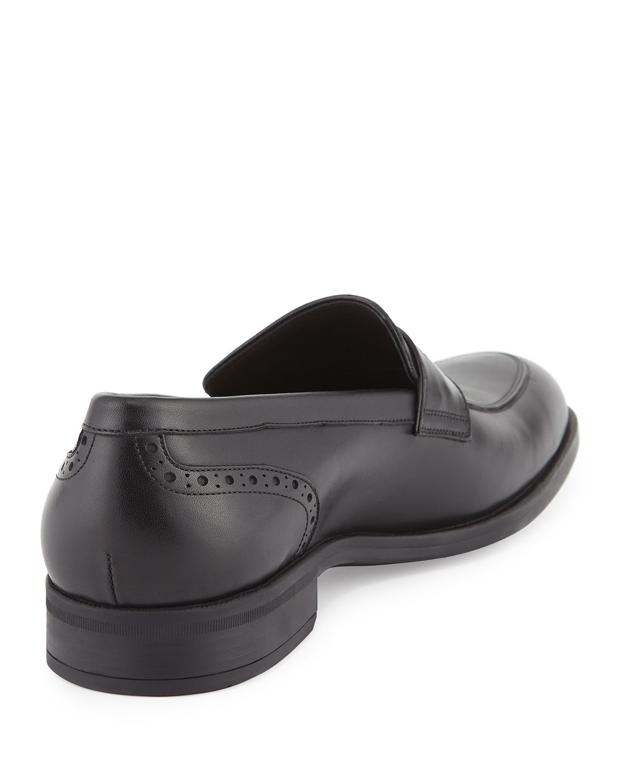 Calf Leather Penny Loafer, Black