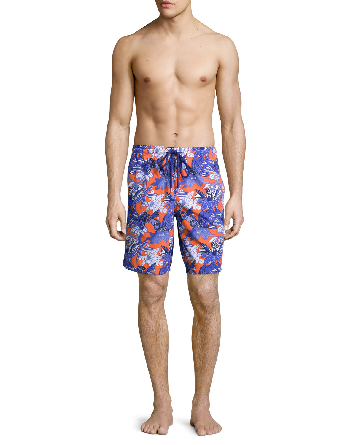 Okoa Forest Paradise Printed Boardshorts, Red