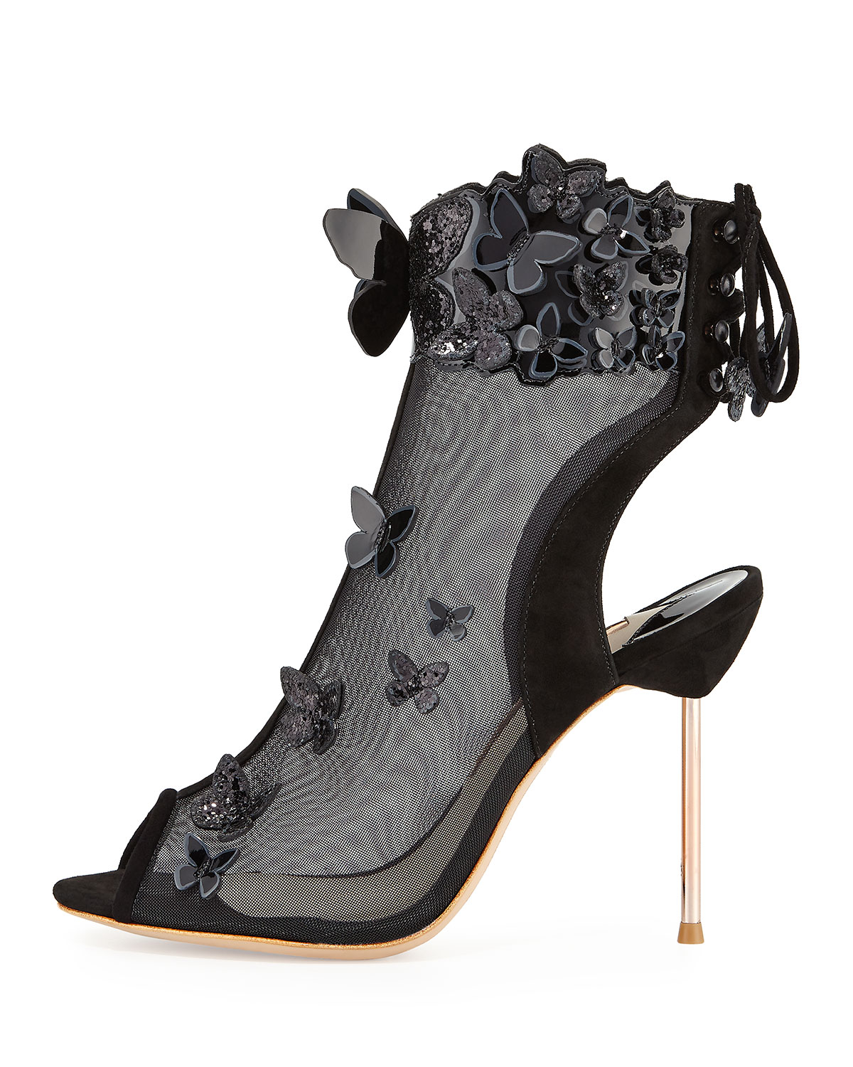 Harmony Mesh 3D Butterfly Bootie, Black