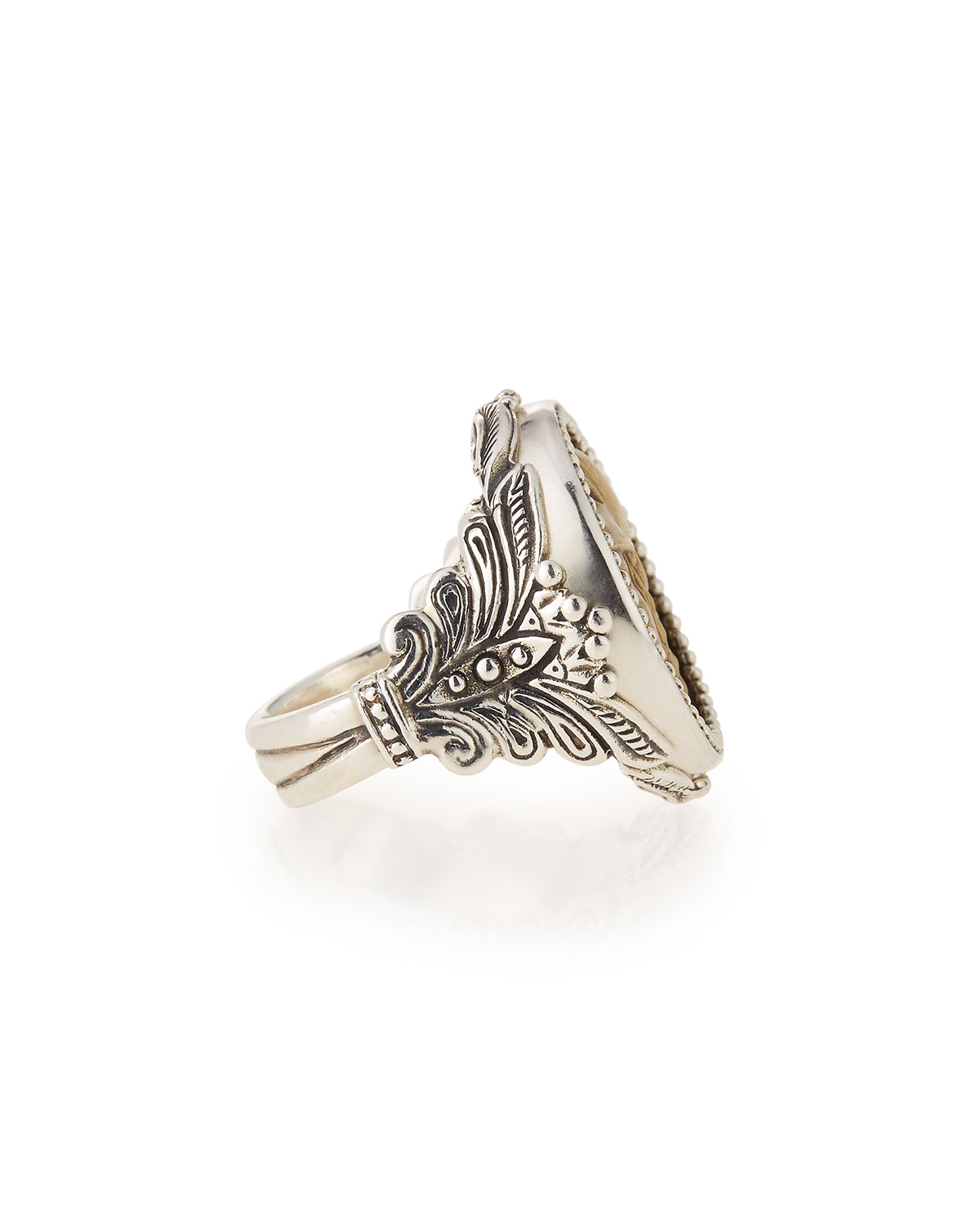 Silver and Bronze Athena Coin Ring