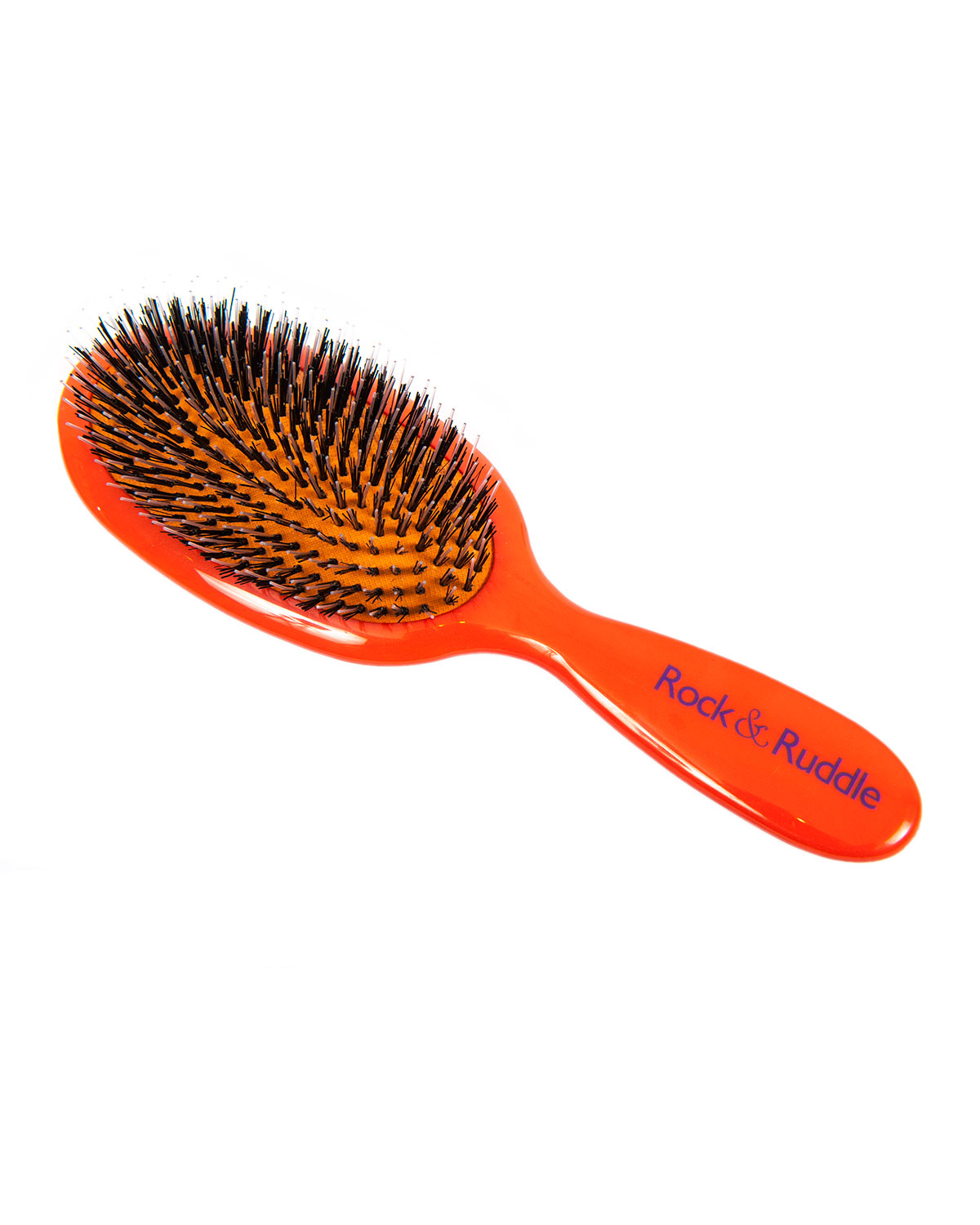 Large Orange Mixed Bristle Hairbrush