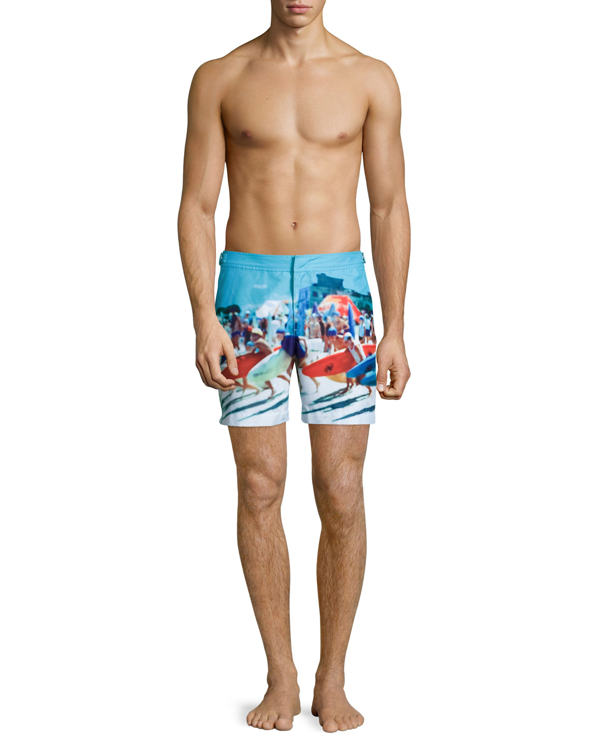 Bulldog Happy Sandboys Print Swim Trunks