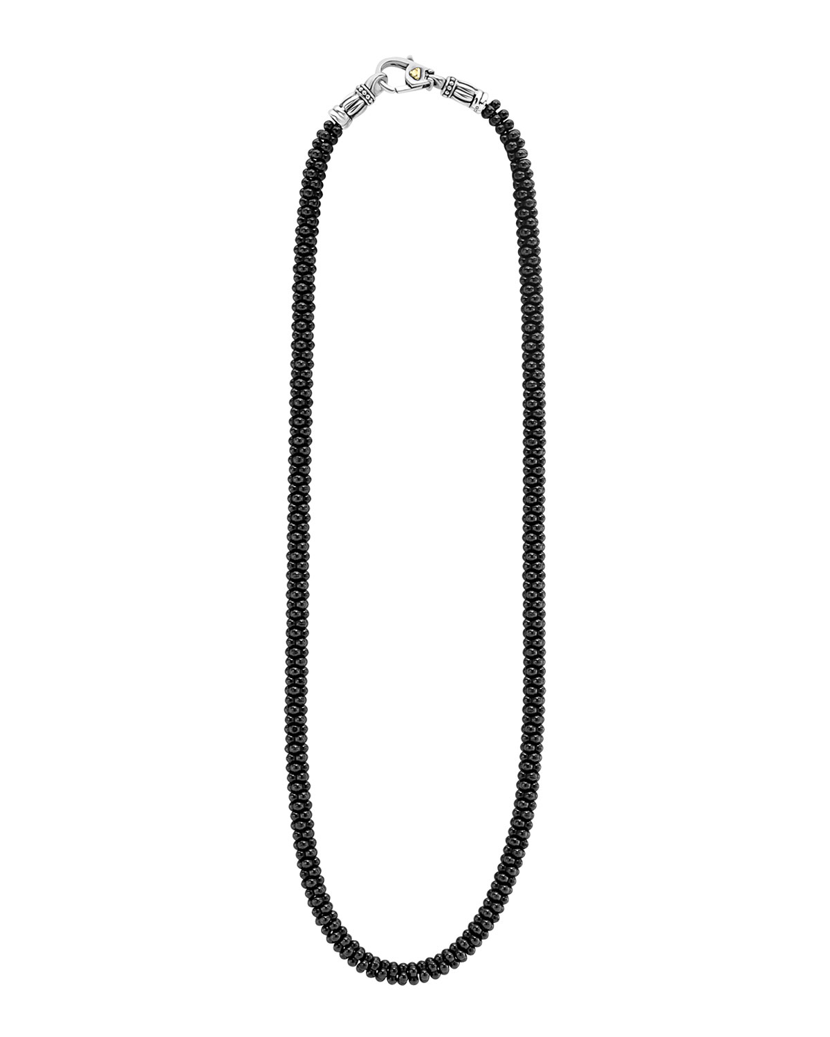 Black Caviar Rope Necklace, 16"L