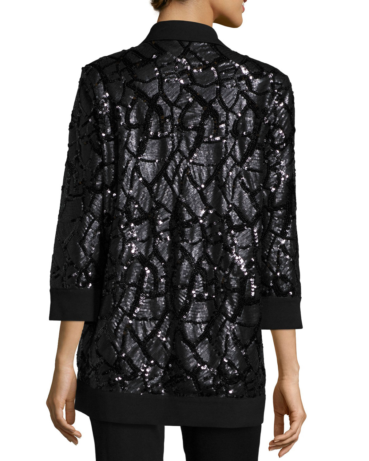 Sequined Open Jacket