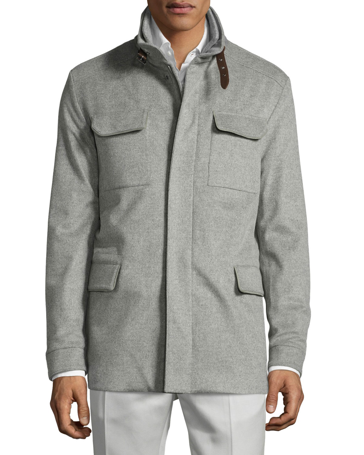 New Traveler Cashmere Stretch Storm System® Jacket, Flannel Melange