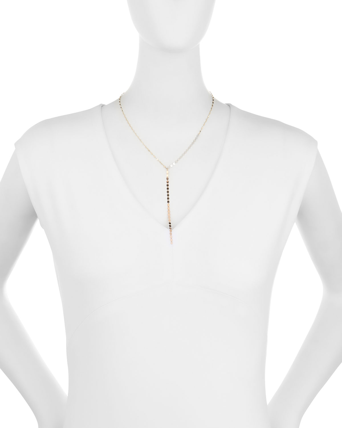 Tri Nude Lariat Disc Necklace