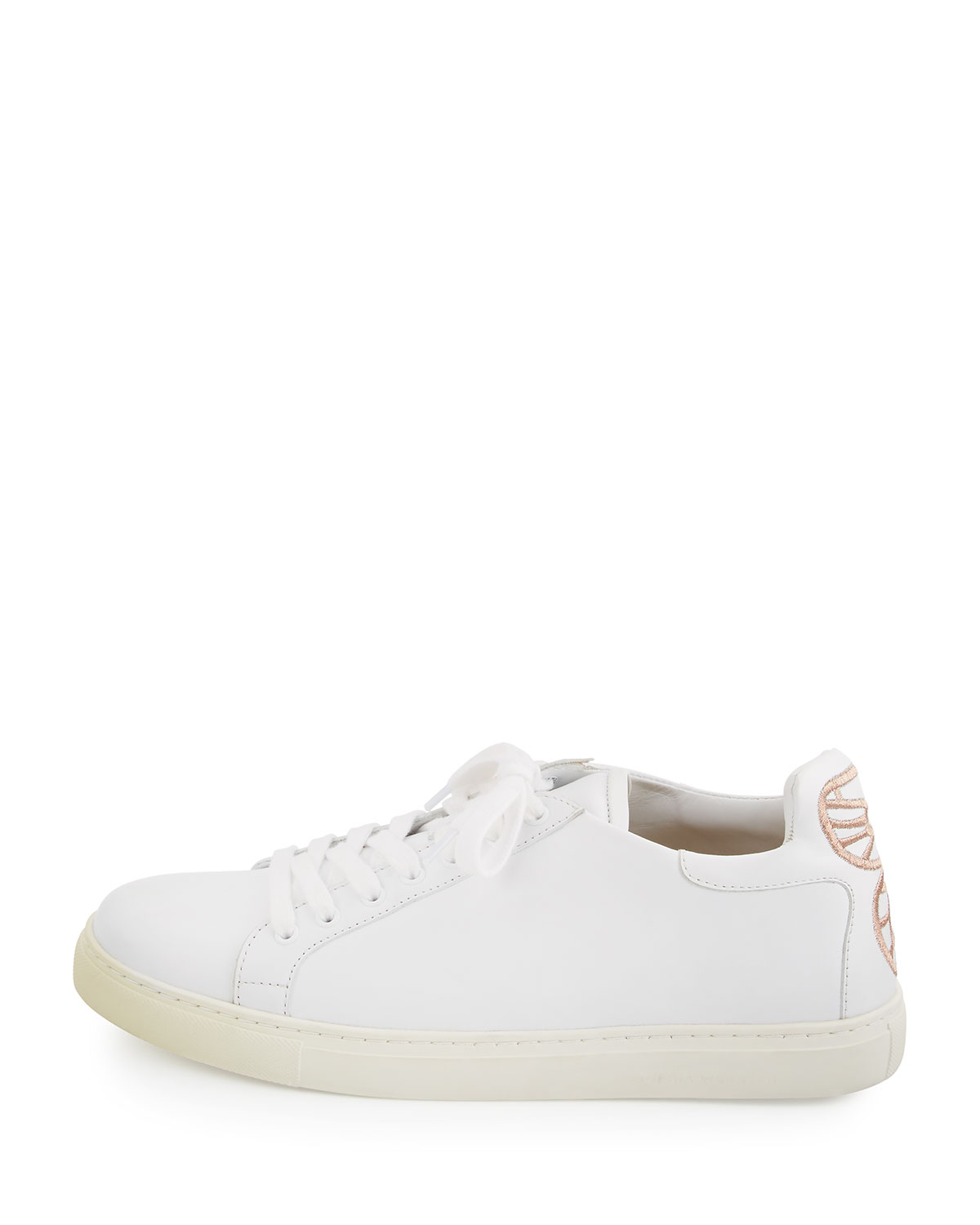 Bibi Butterfly Leather Low-Top Sneaker, White