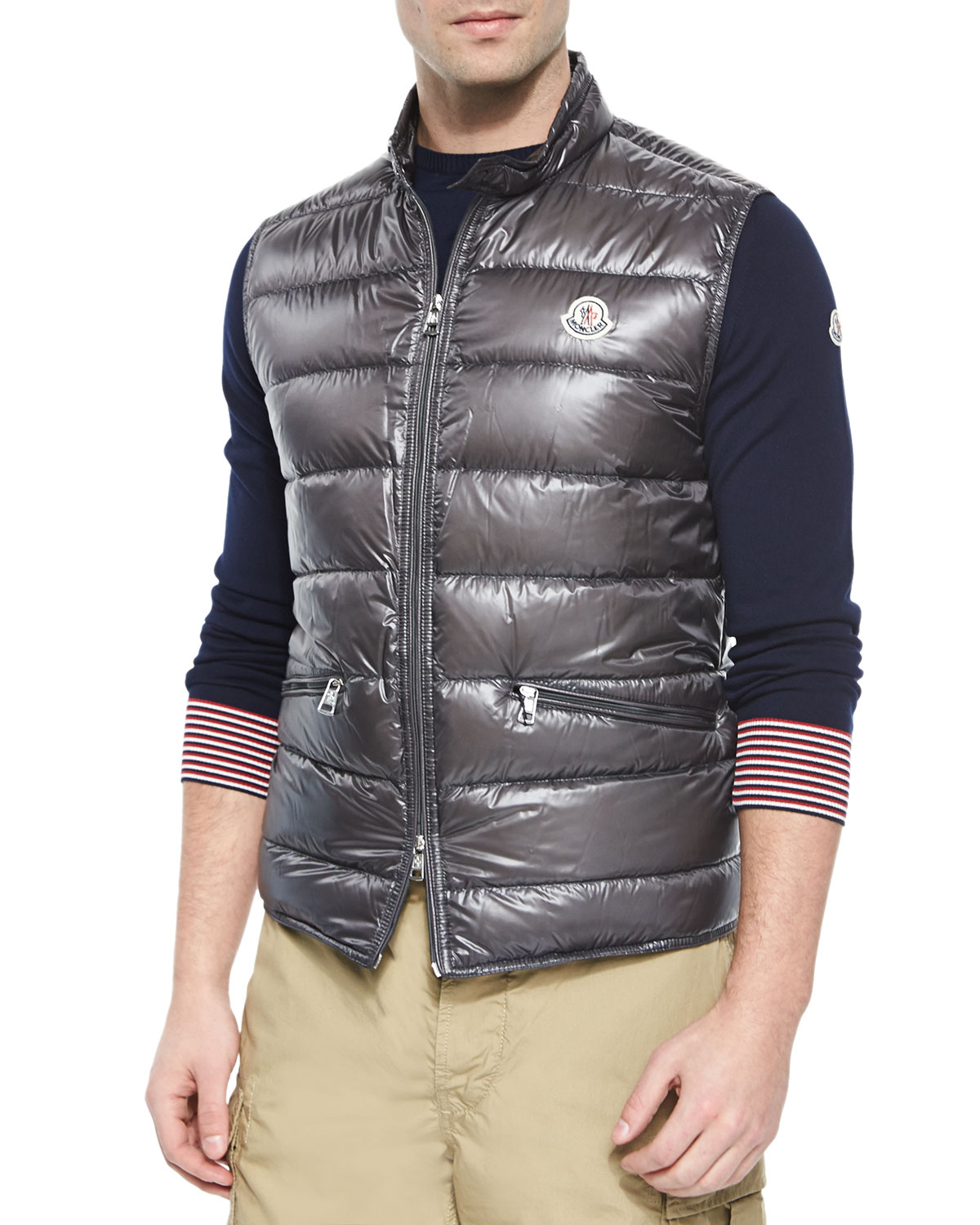 moncler gui quilted puffer vest, graphite海淘返利 | 米饭粒返利网