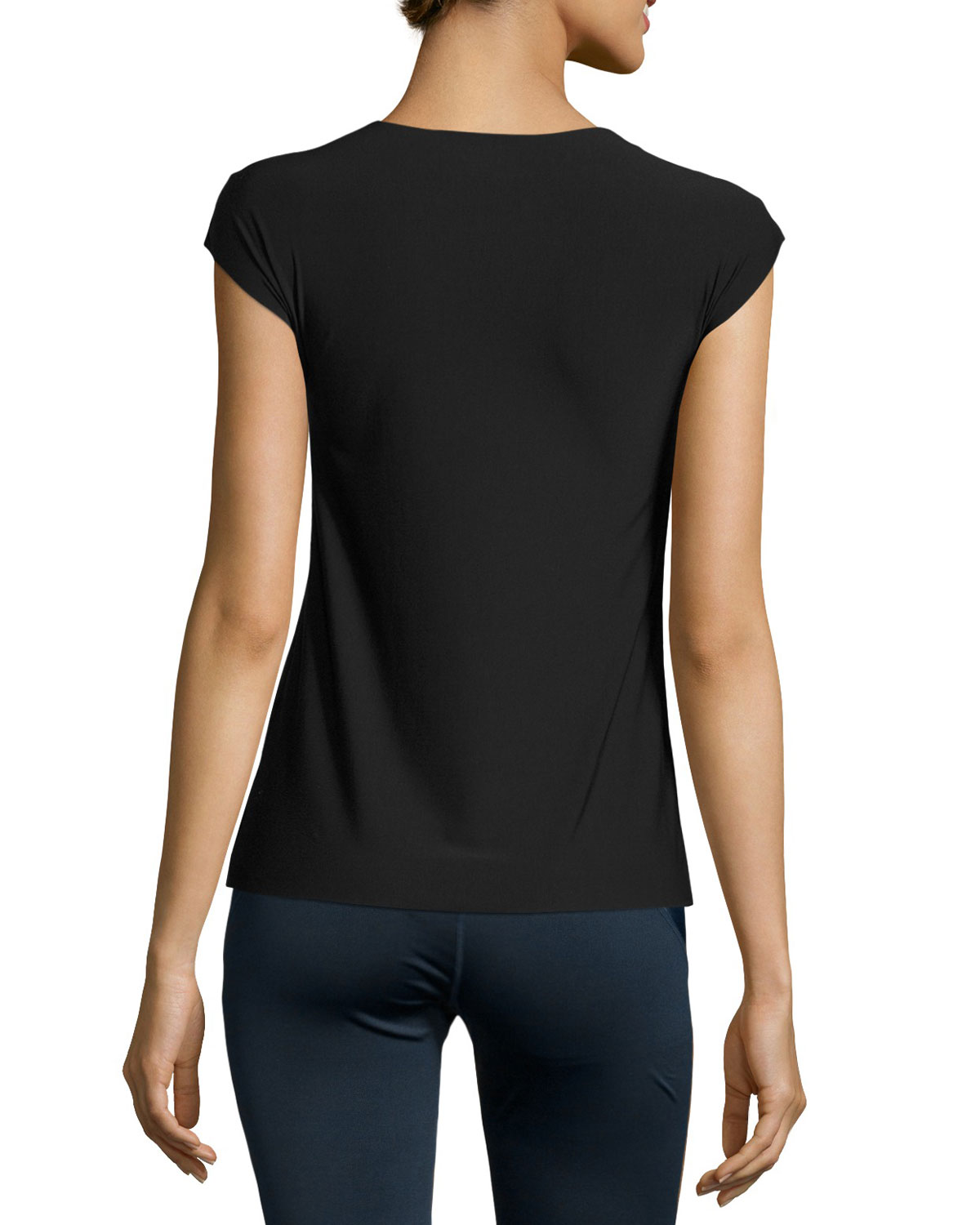 Butter Modern Cap-Sleeve Tee, Midnight
