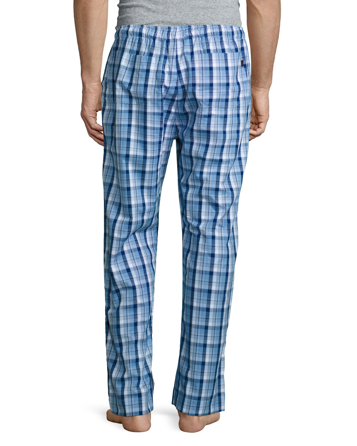 Plaid Cotton Pajama Pants, Blue