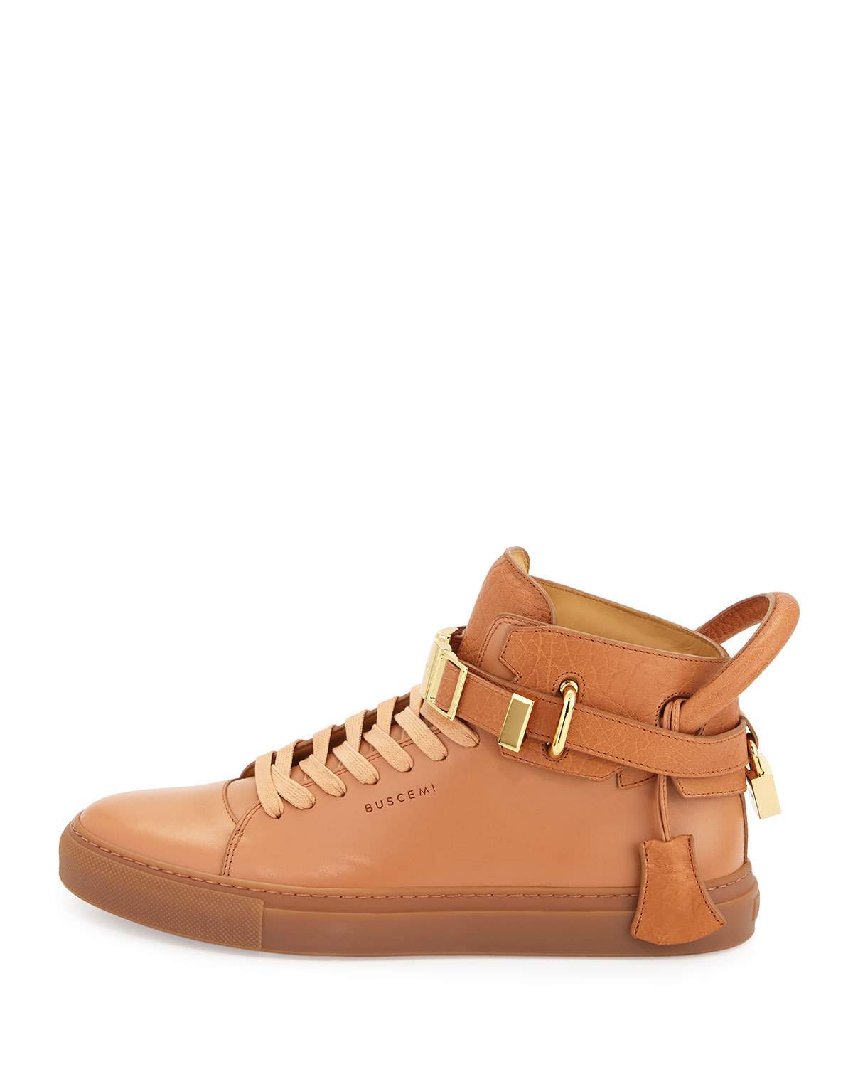 100mm Bison High-Top Sneaker, Peanut