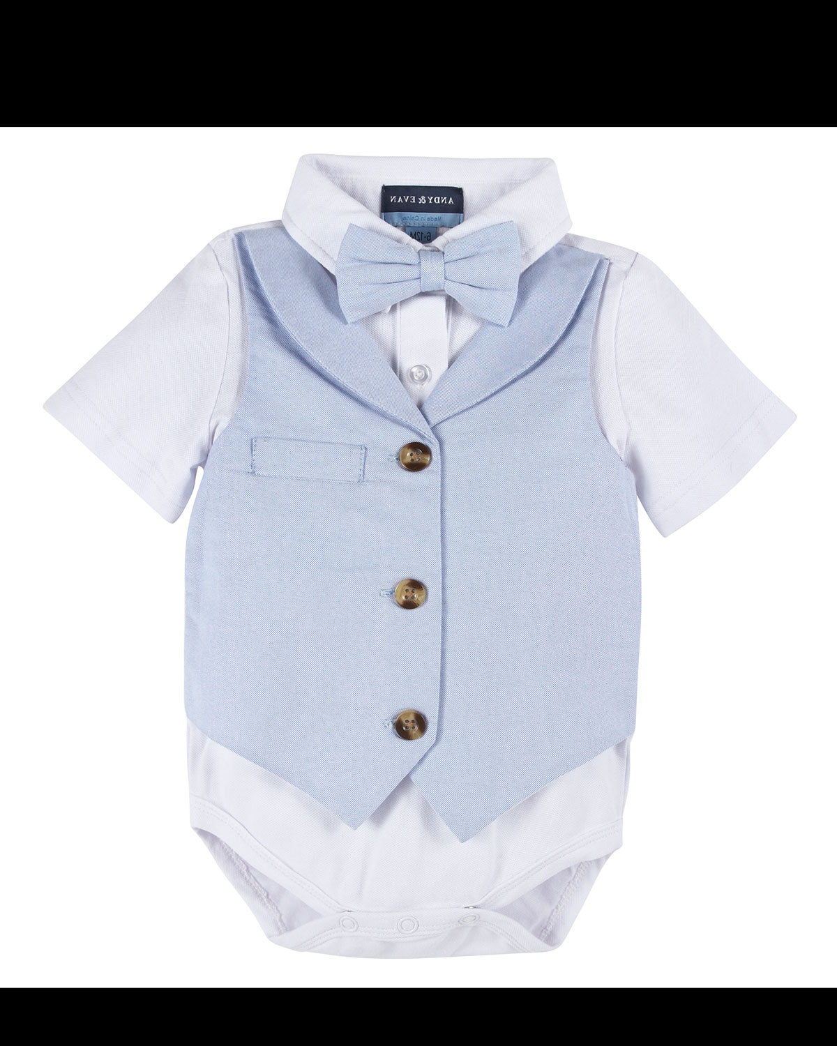 Short-Sleeve Oxford Two-Piece Set, Blue, Size 3-24 Months