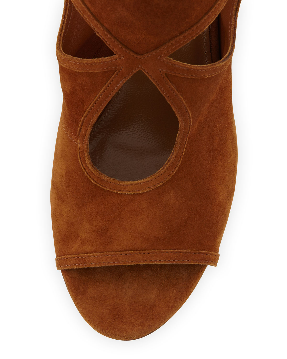 Sexy Thing Suede 85mm Wedge Sandal, Cognac