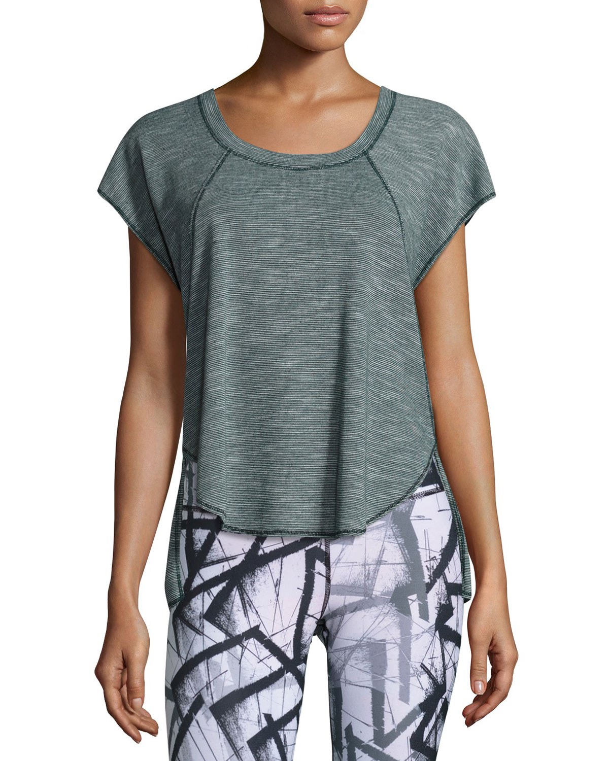 Meditation Cap-Sleeve Tee, Pine
