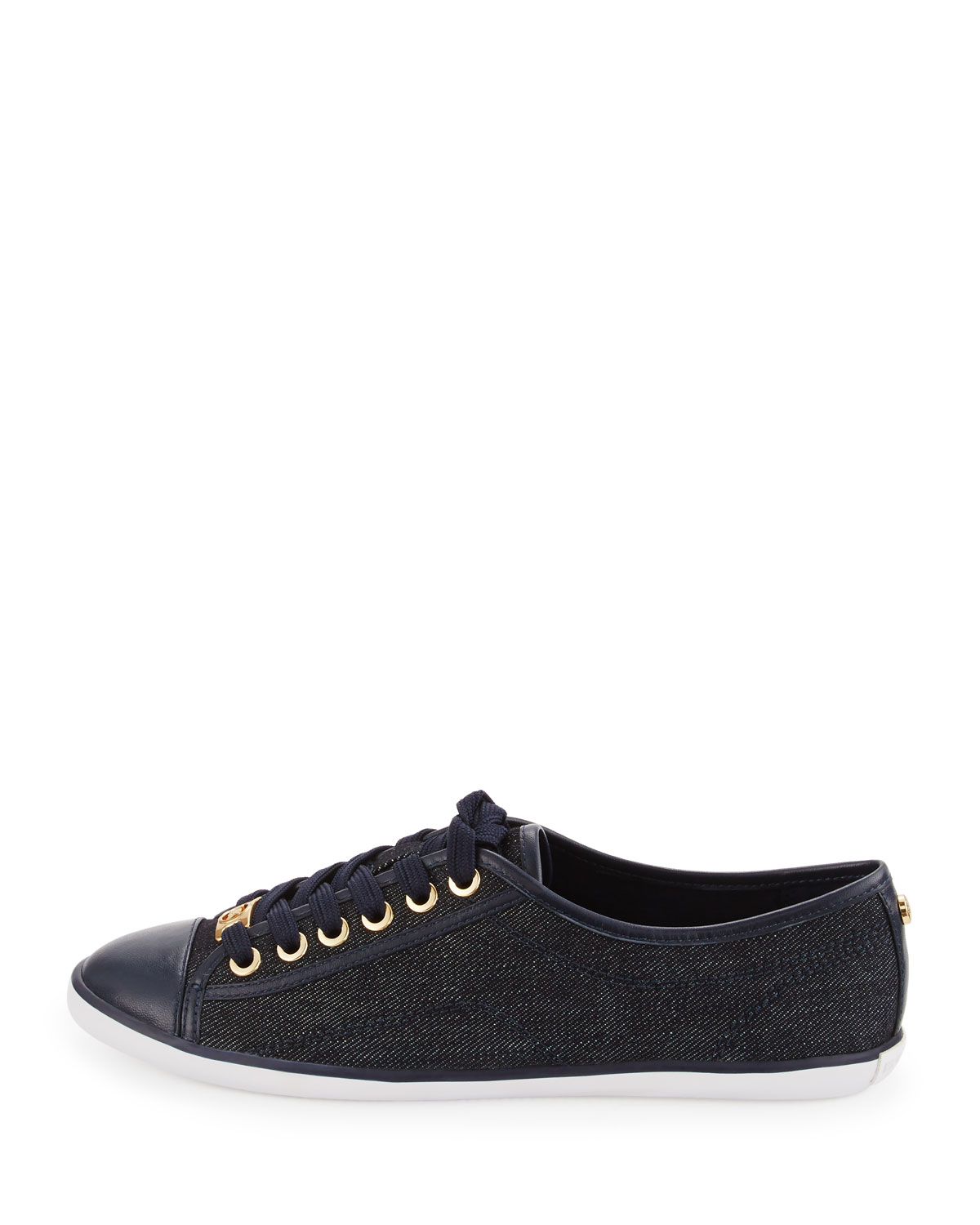 Kristy Denim Lace-Up Sneaker, Dark Denim