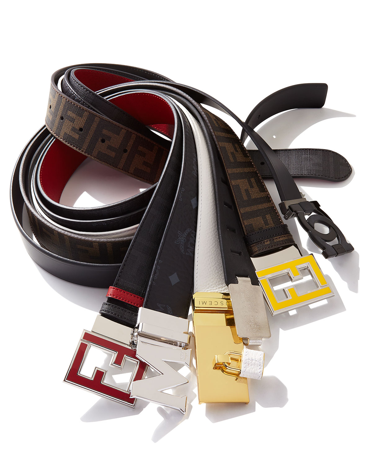 Reversible Zucca-Print Enamel-Buckle Belt