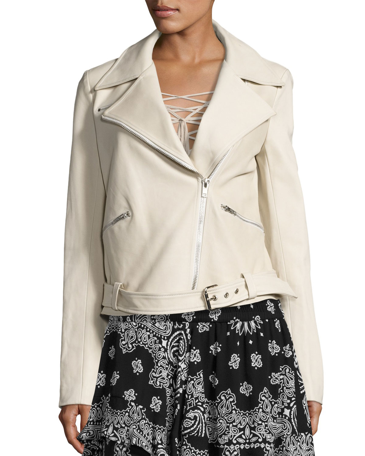 Duvall Leather Moto Jacket, Stucco