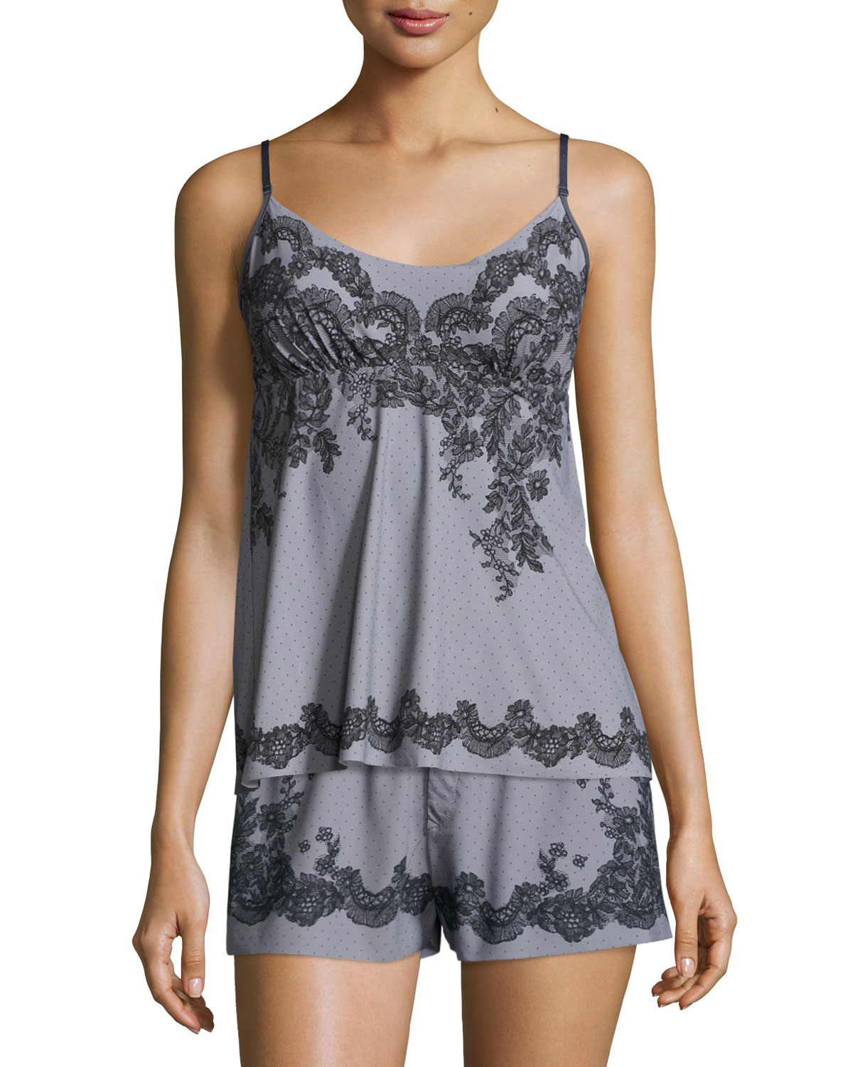 Antique Lace-Print Camisole, Stormy