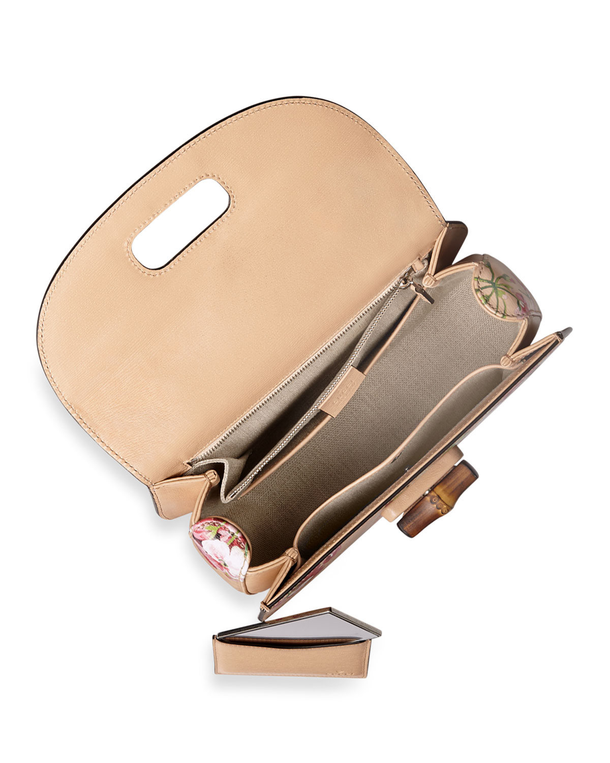 Bamboo Classic Blooms Small Top-Handle Bag, Nude