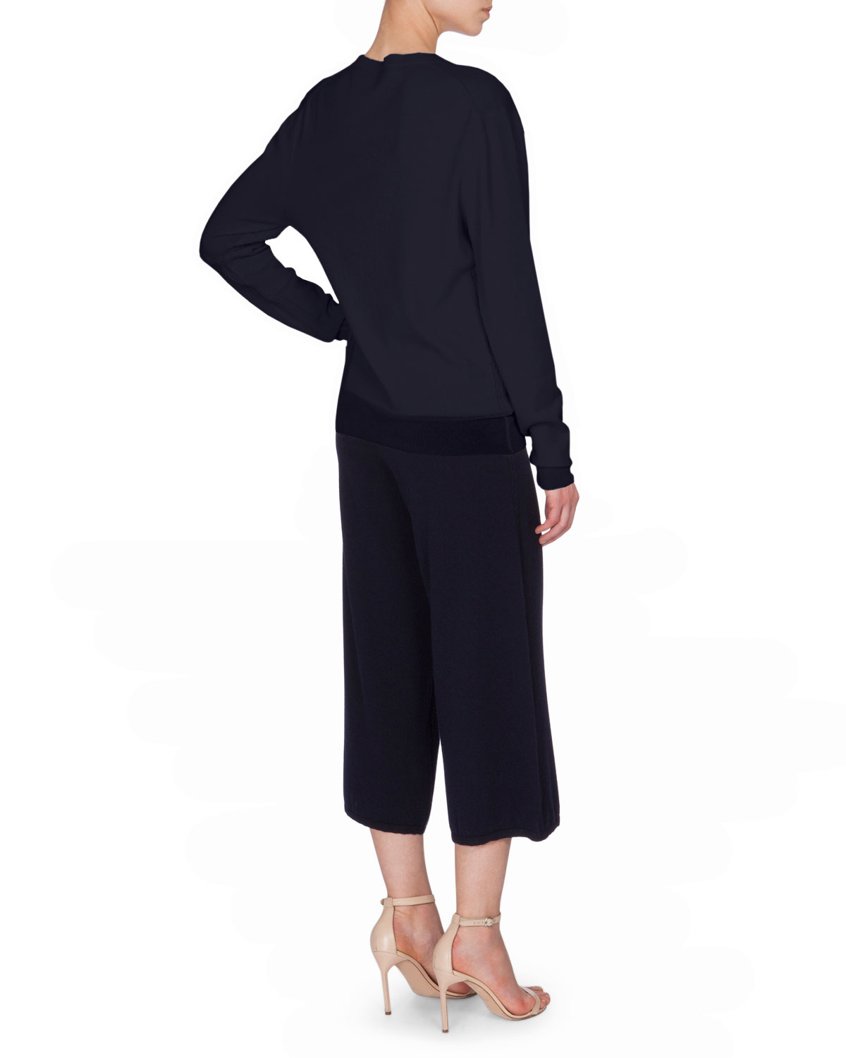 Cashmere Jogger Pants W/Silk Trim, Navy