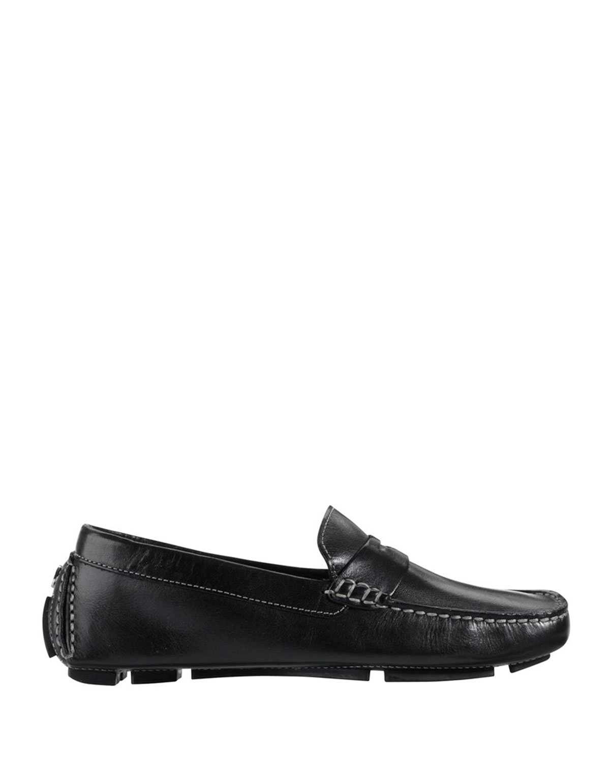 Trillby Leather Slip-On Driver, Black