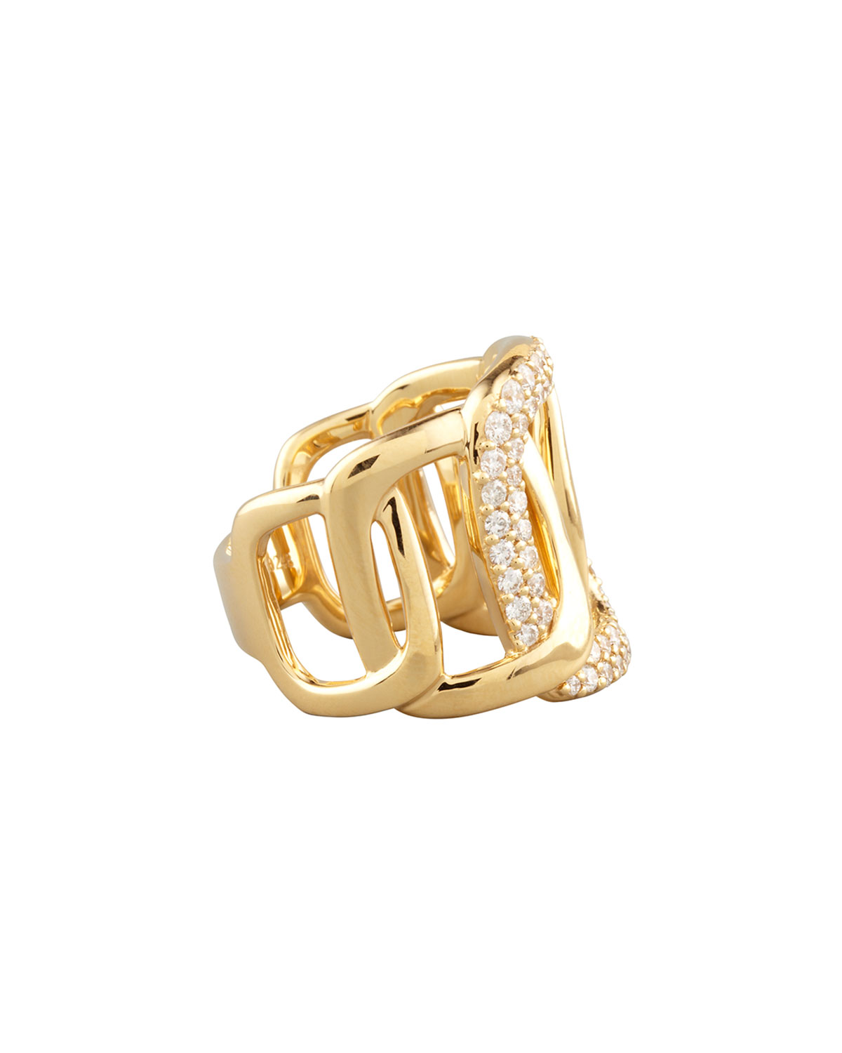 Piece 18k Gold Diamond Station Ring