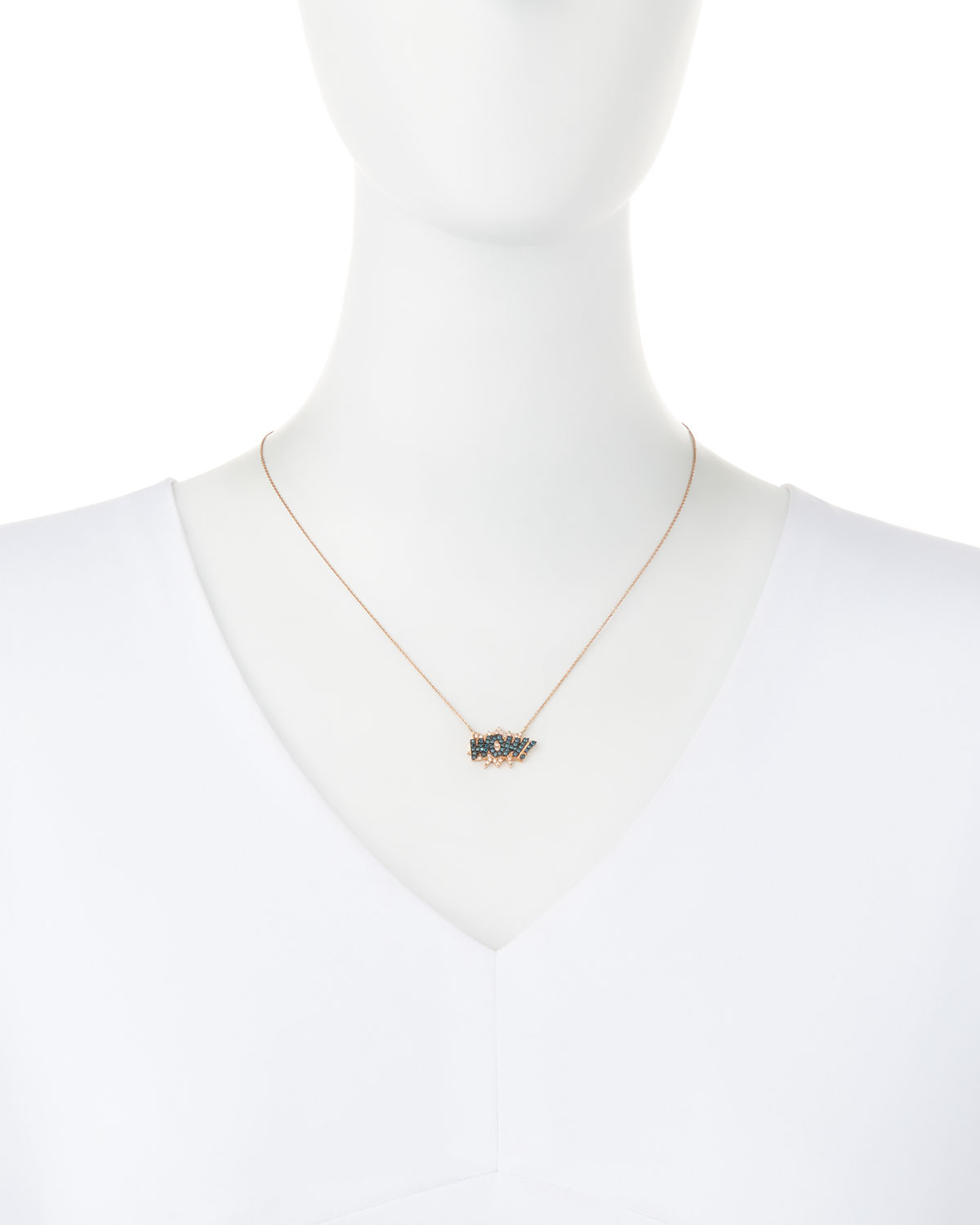 18K Rose-Gold Wow! Pop Art Pendant Necklace