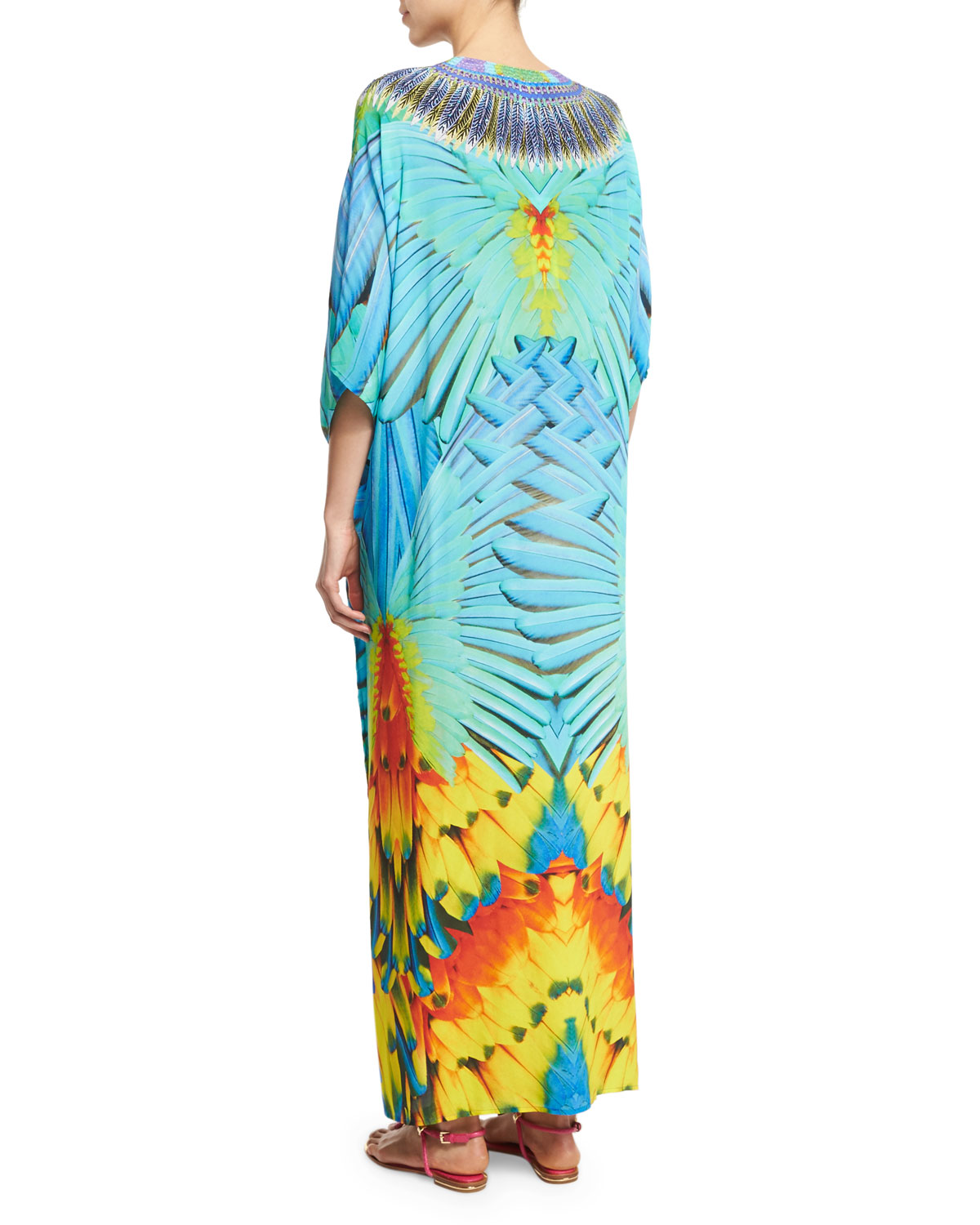 Lace-Up Silk Crepe Kaftan, Flightful 